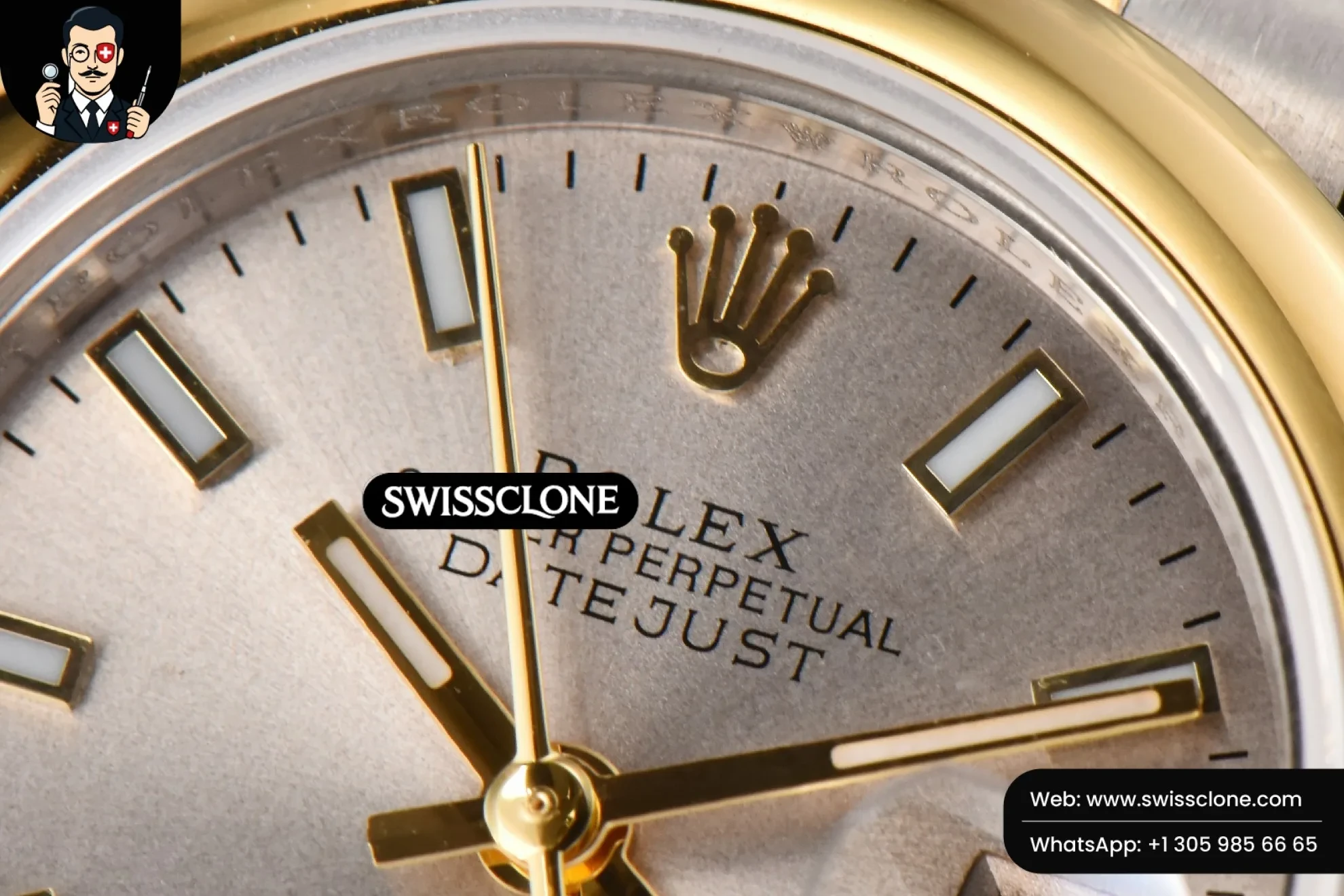 Rolex DateJust 28mm Ladies WF YG/SS Smooth Bezel Silver Dial Jubilee 1:1 Super Clone - Caseback & Cloned Calibre Movement