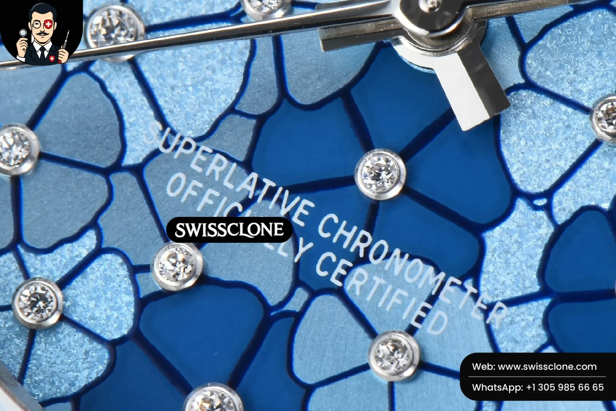 Rolex DateJust 31mm 904L Fluted Bezel Blue Flowers Dial Jubilee 1:1 Super Clone - On-Wrist Presence View
