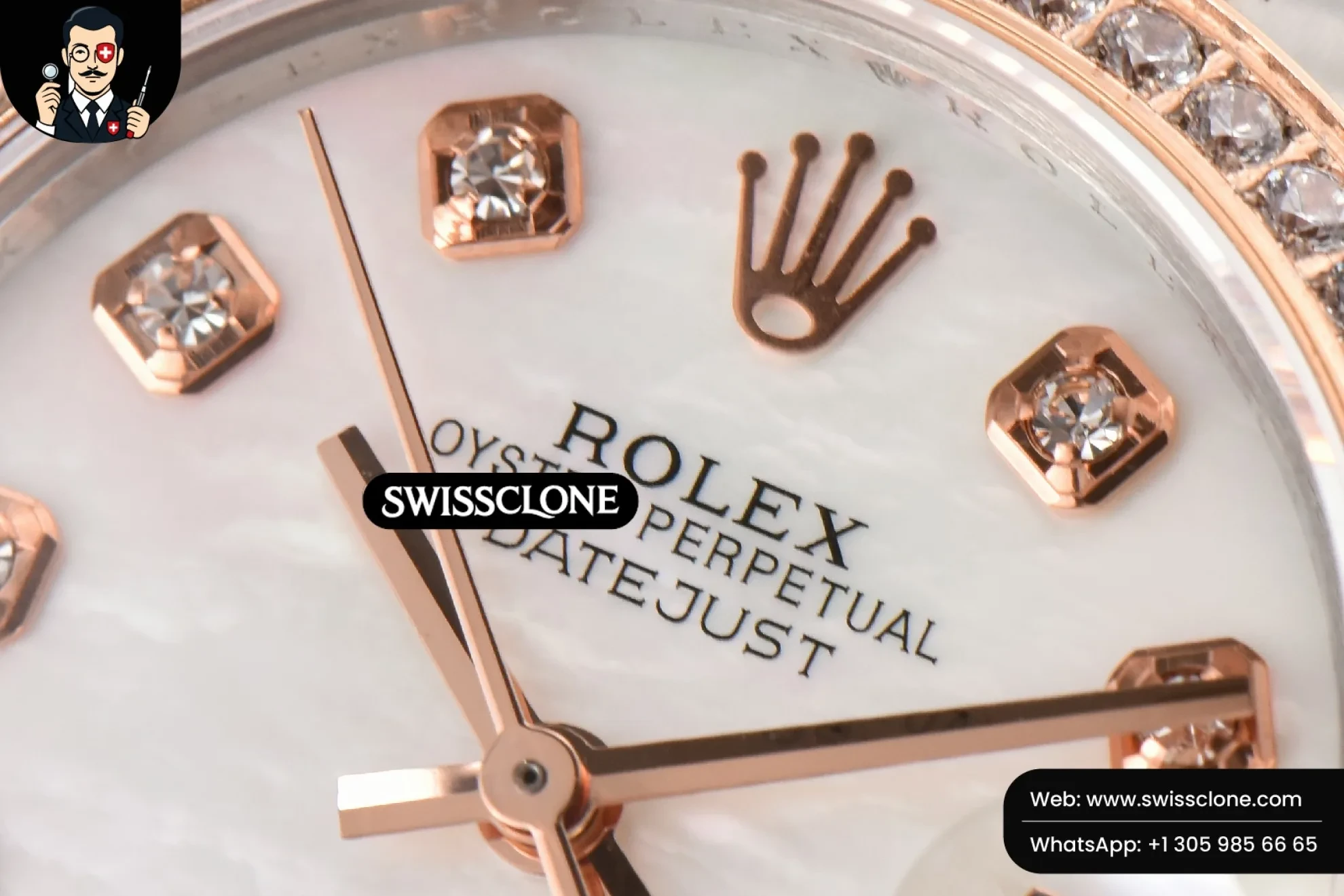 Rolex DateJust 31mm Ladies 904L RG/SS WF Diamond MOP Dial Jubilee 1:1 Super Clone - Clasp & Bracelet Finishing