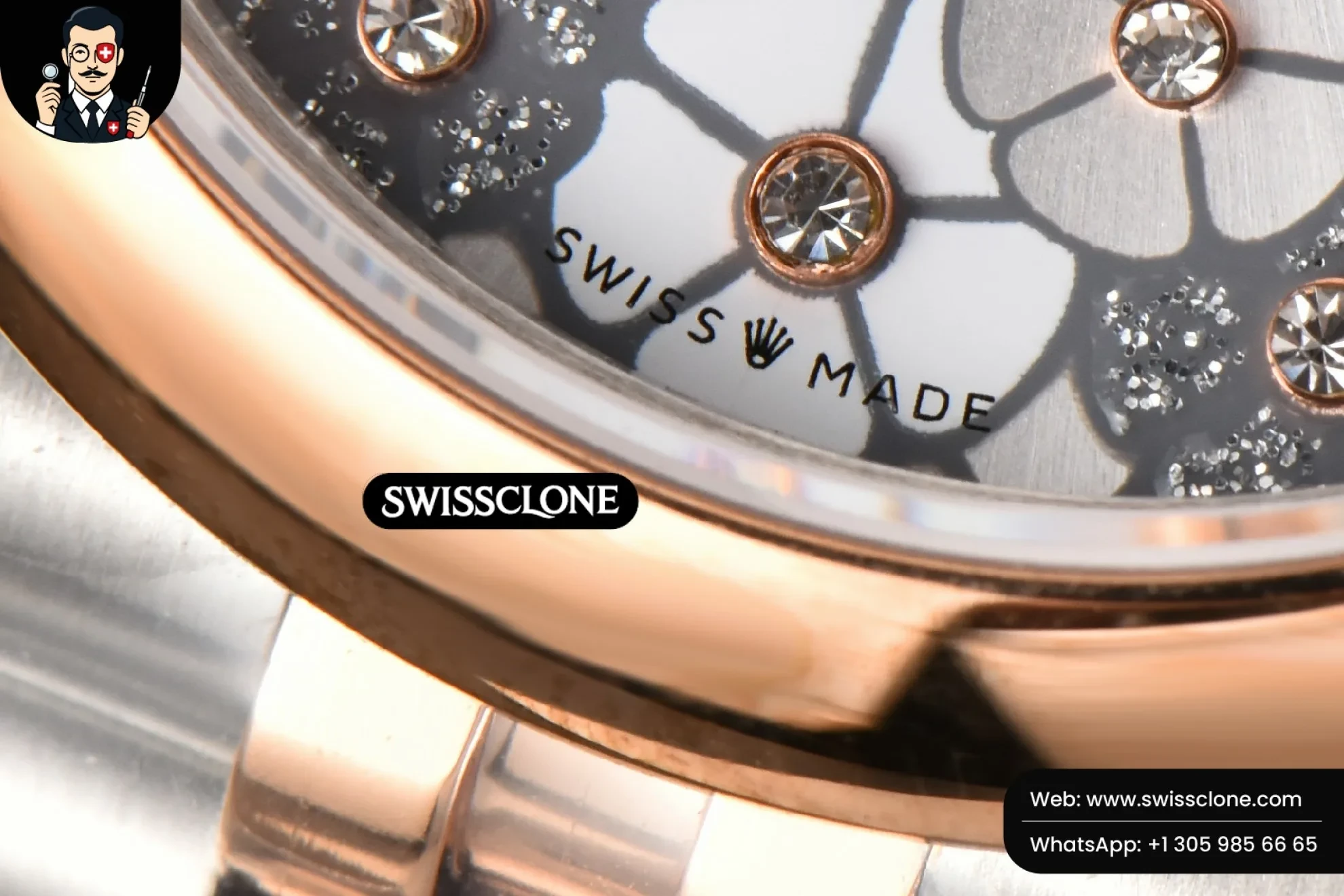 Rolex DateJust 31mm Ladies 904L RG/SS WF Smooth Silver Flowers Dial Oyster 1:1 Super Clone - On-Wrist Presence View