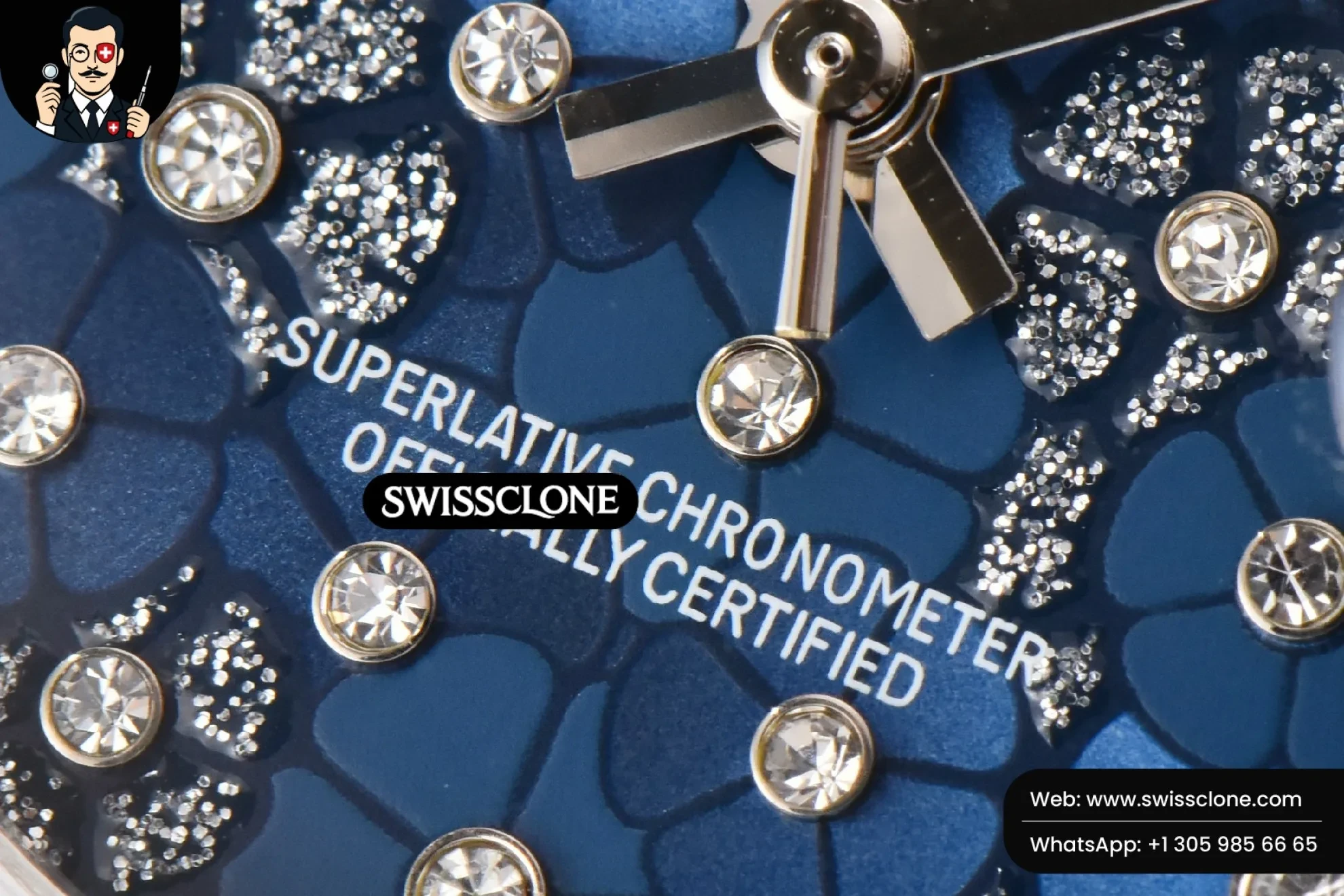 Rolex DateJust 31mm Ladies 904L WF Diamond Blue Flowers Dial Diamond Marker Oyster 1:1 Super Clone - Lateral Case Thickness Profile