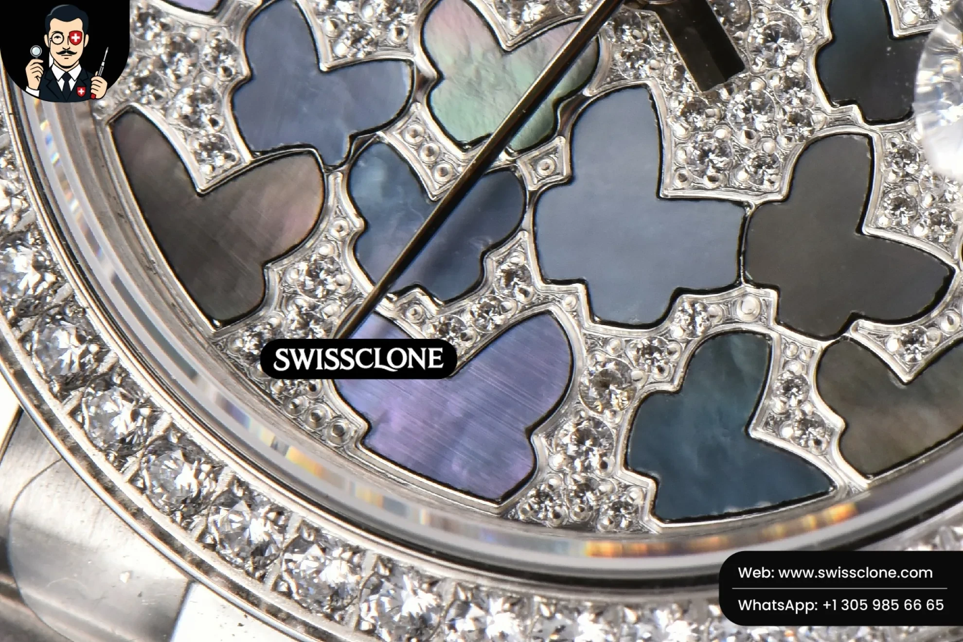 Rolex DateJust 31mm Ladies 904L WF Diamond Butterfly Dial Oyster (SW-26634) 1:1 Super Clone - Caseback & Cloned Calibre Movement