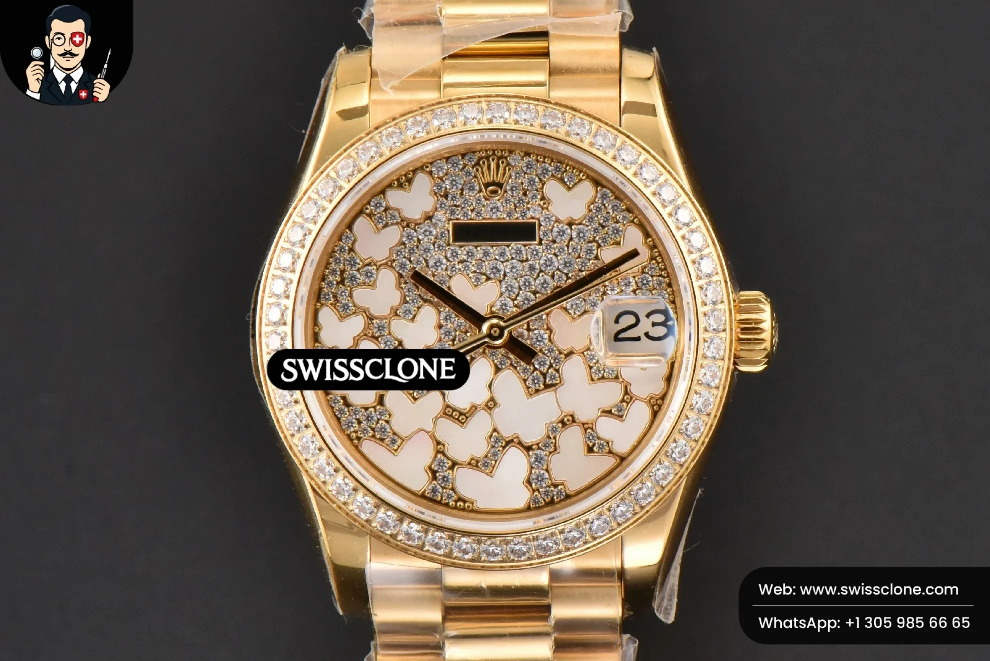 Rolex DateJust 31mm Ladies 904L WF Diamond Butterfly Dial Oyster