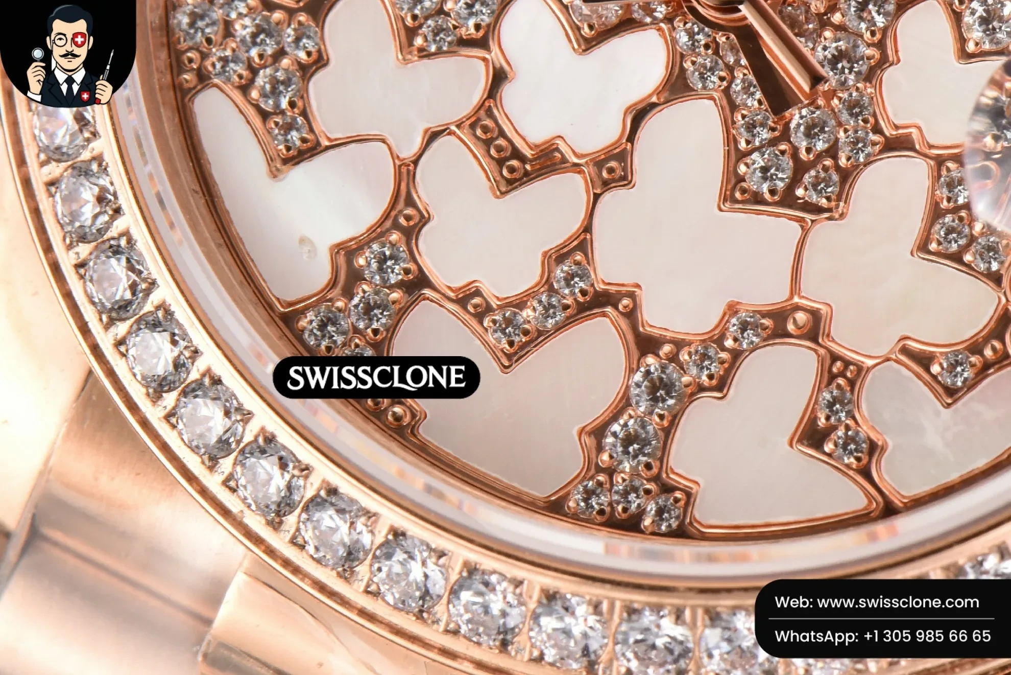Rolex DateJust 31mm Ladies 904L WF Diamond Butterfly Dial Oyster 1:1 Super Clone - Caseback & Cloned Calibre Movement