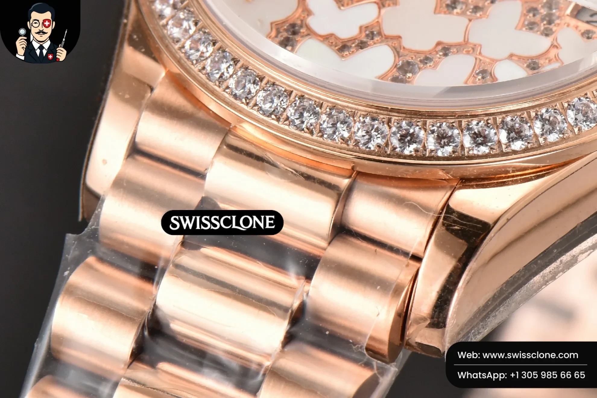 Rolex DateJust 31mm Ladies 904L WF Diamond Butterfly Dial Oyster 1:1 Super Clone - On-Wrist Presence View