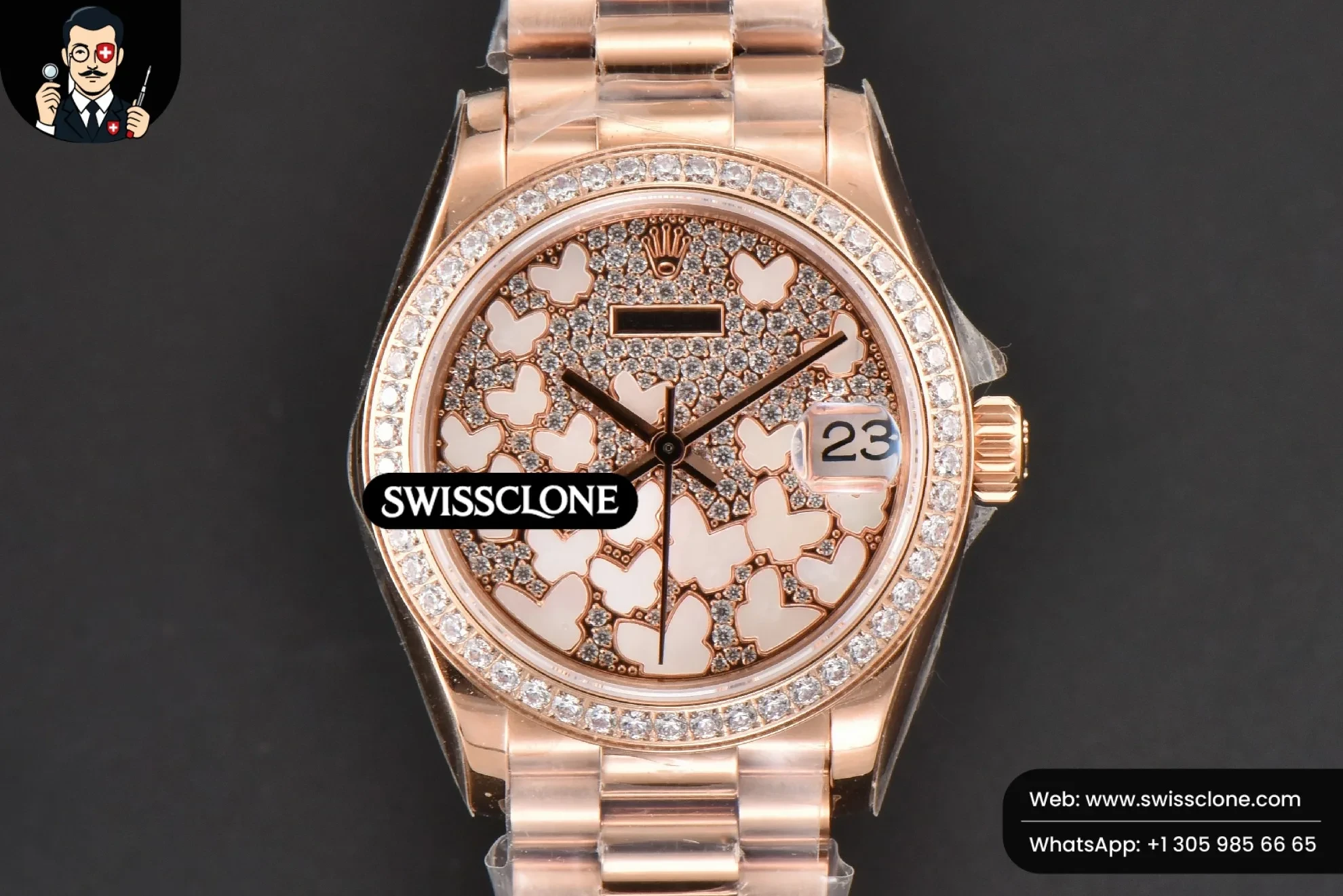 Rolex DateJust 31mm Ladies 904L WF Diamond Butterfly Dial Oyster