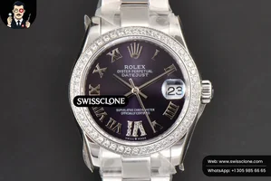 Rolex DateJust 31mm Ladies 904L WF Diamond Purple Dial Diamond Roma Marker Oyster (SW-26754)