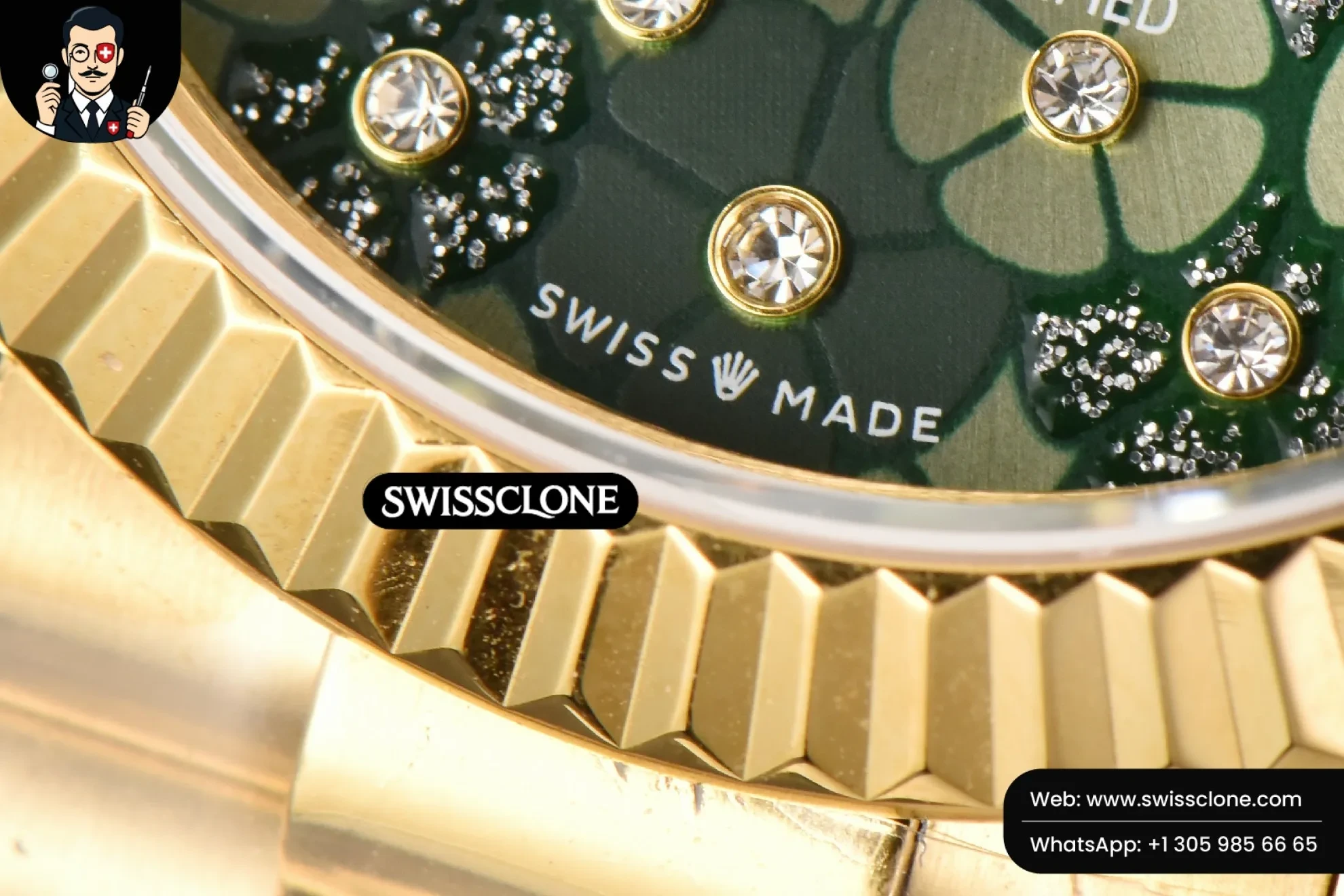 Rolex DateJust 31mm Ladies 904L WF Flowers Dial Oyster 1:1 Super Clone - Lateral Case Thickness Profile
