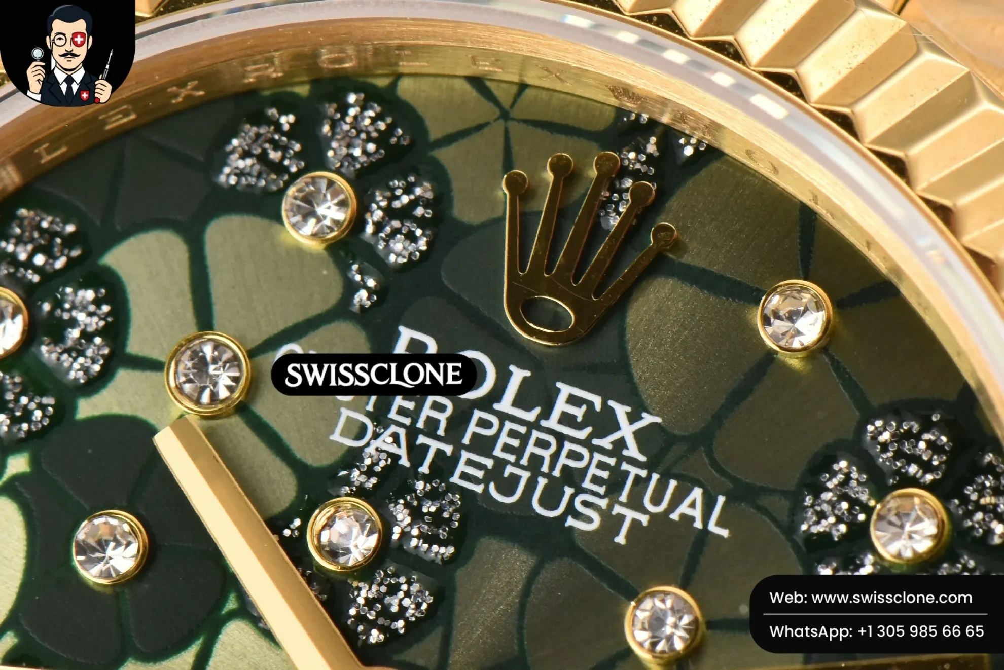 Rolex DateJust 31mm Ladies 904L WF Flowers Dial Oyster 1:1 Super Clone - Clasp & Bracelet Finishing
