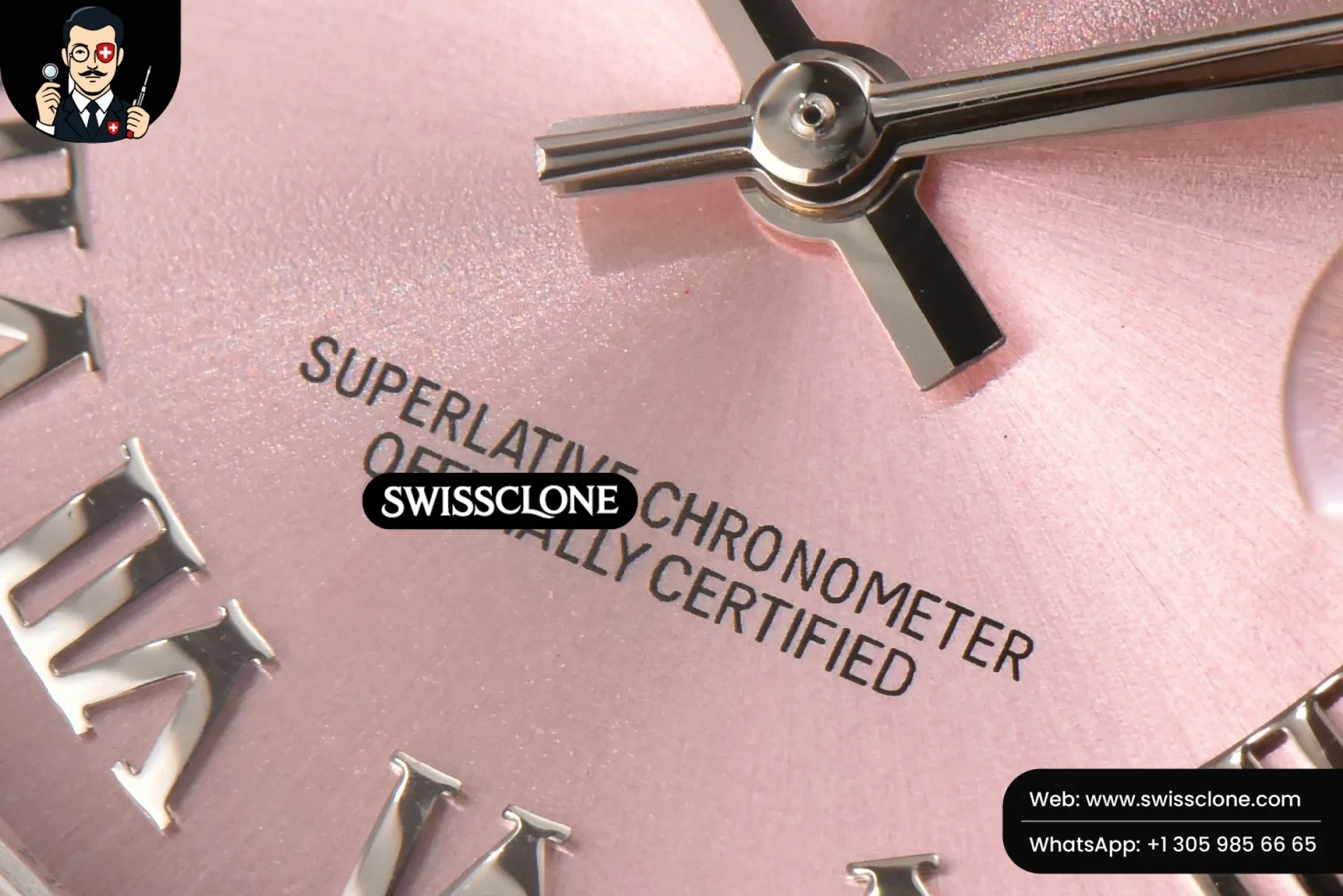 Rolex DateJust 31mm Ladies 904L WF Smooth Pink Dial Roma Marker Oyster 1:1 Super Clone - Lateral Case Thickness Profile