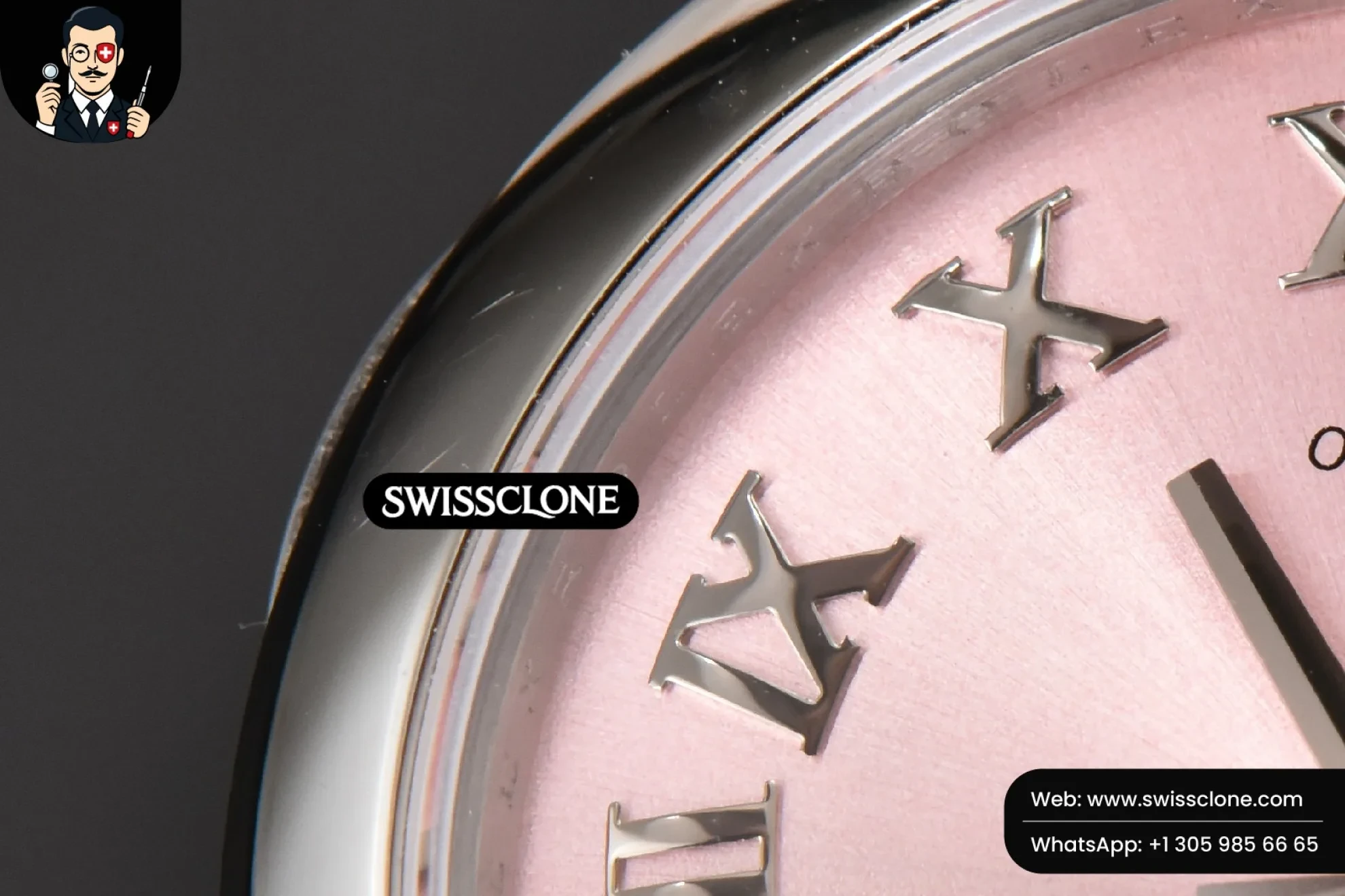 Rolex DateJust 31mm Ladies 904L WF Smooth Pink Dial Roma Marker Oyster 1:1 Super Clone - Caseback & Cloned Calibre Movement