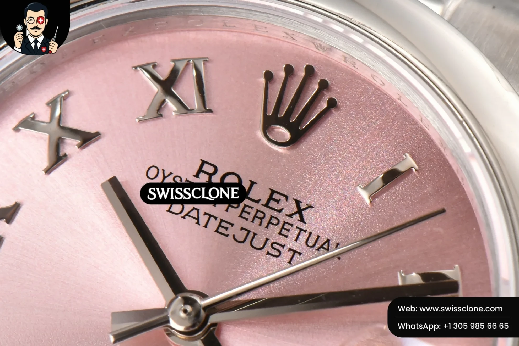 Rolex DateJust 31mm Ladies 904L WF Smooth Pink Dial Roma Marker Oyster 1:1 Super Clone - Clasp & Bracelet Finishing