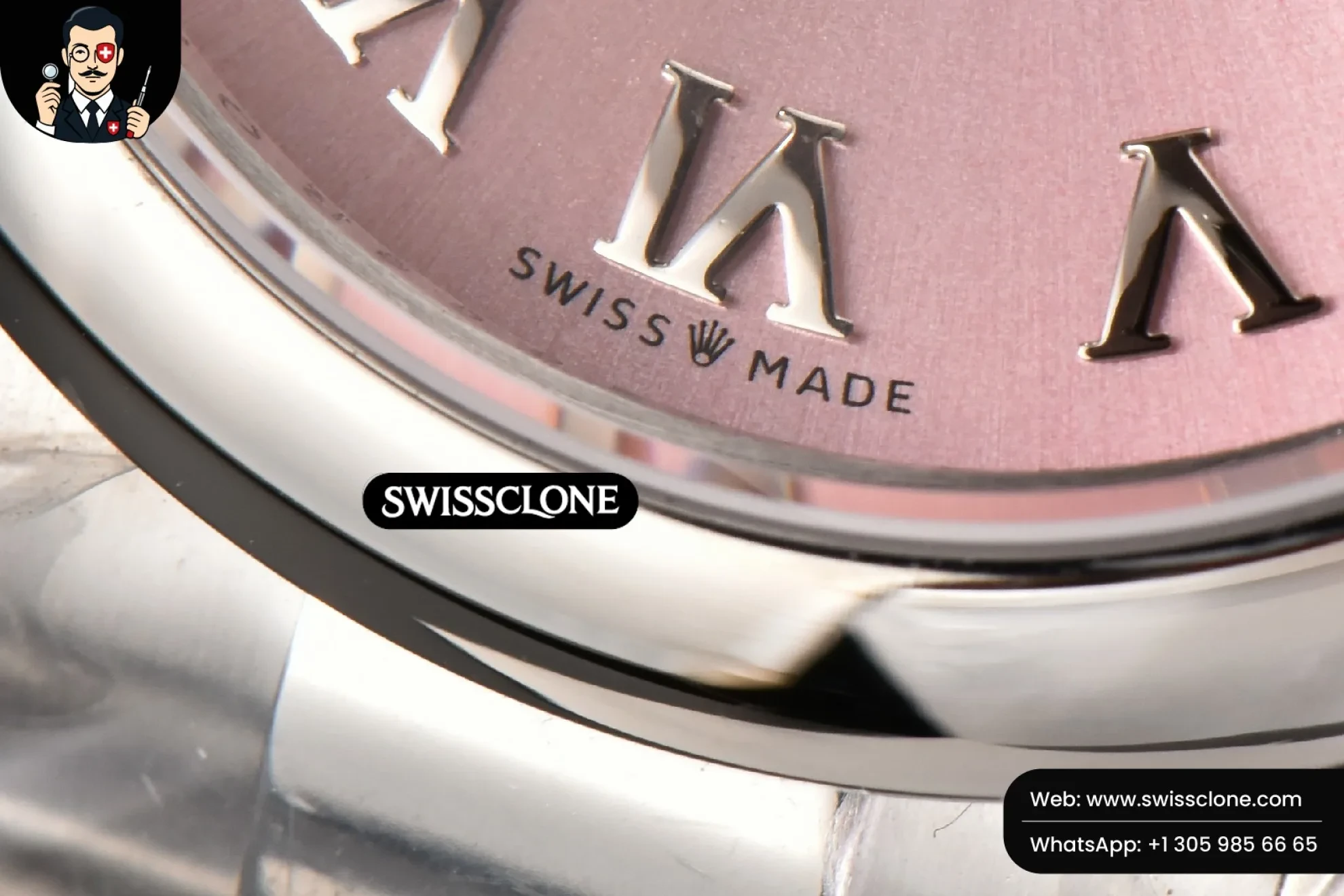 Rolex DateJust 31mm Ladies 904L WF Smooth Pink Dial Roma Marker Oyster 1:1 Super Clone - On-Wrist Presence View