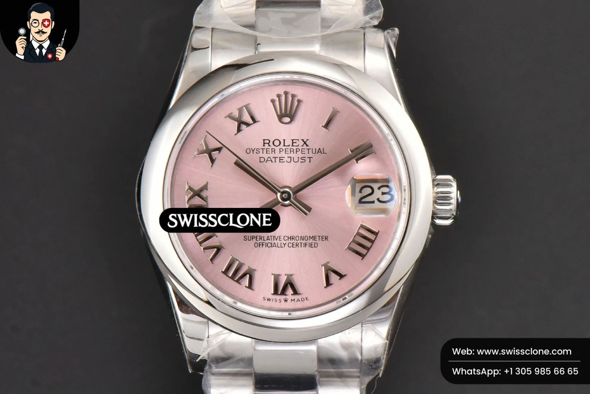 Rolex DateJust 31mm Ladies 904L WF Smooth Pink Dial Roma Marker Oyster