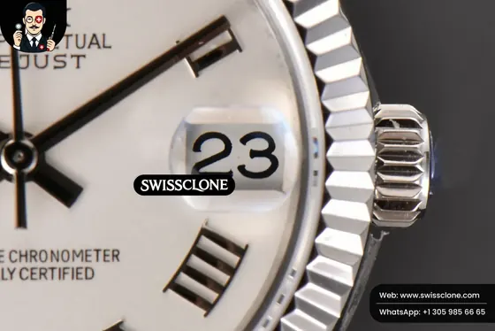 Rolex DateJust 31mm Ladies 904L WF White Dial Roma Marker Oyster 1:1 Super Clone - On-Wrist Presence View
