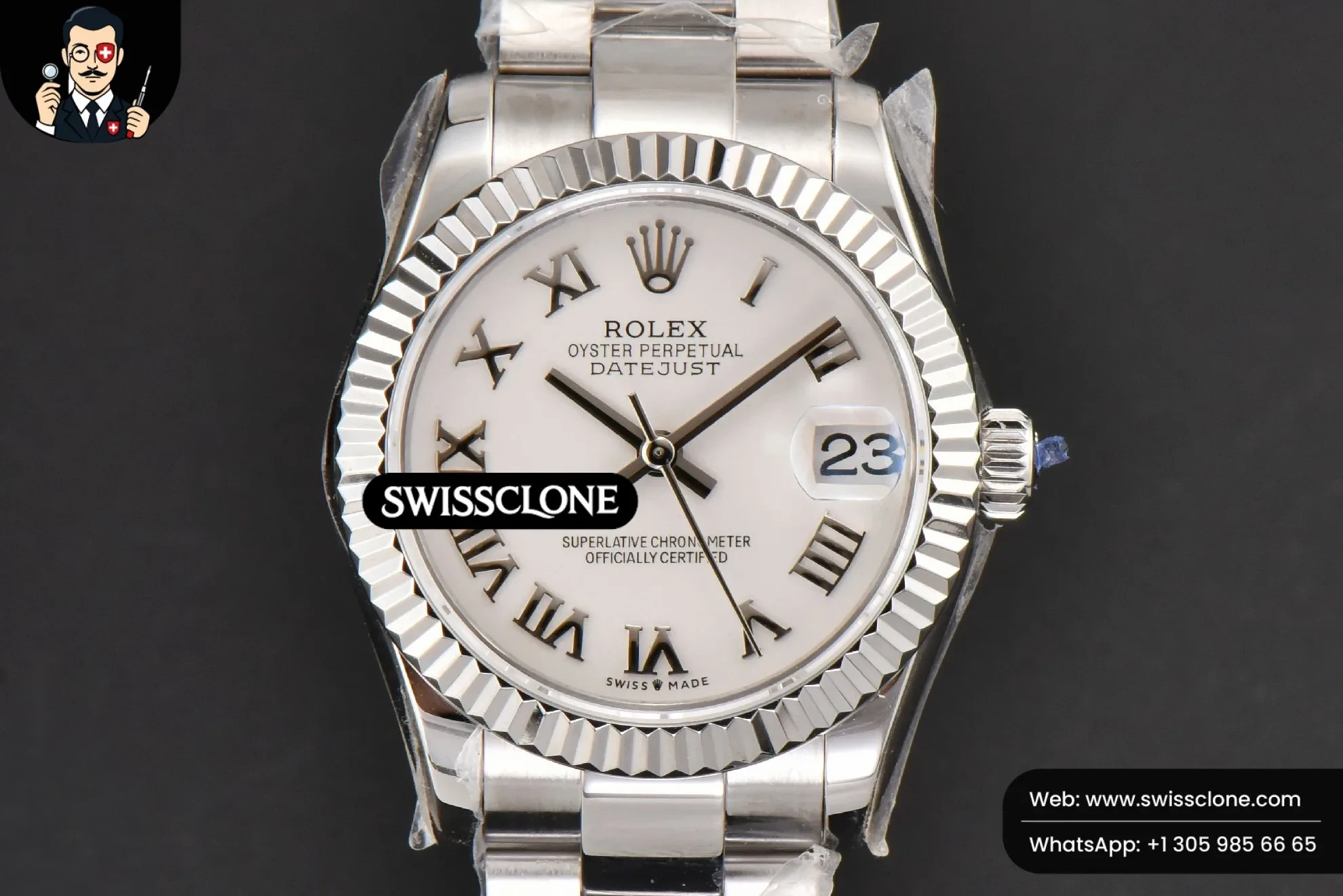 Rolex DateJust 31mm Ladies 904L WF White Dial Roma Marker Oyster