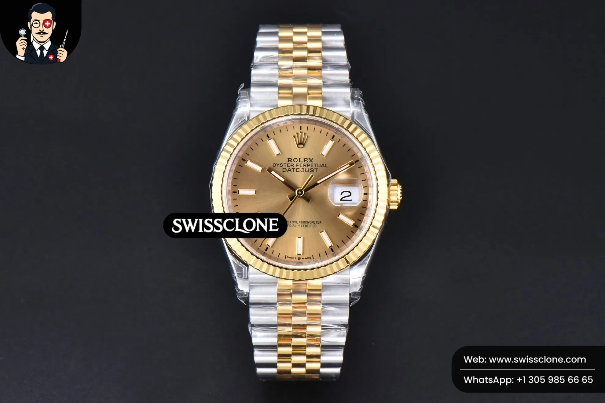 Rolex DateJust 36mm 126233 SS/YG 904L Steel Dial On Jubilee VS3235