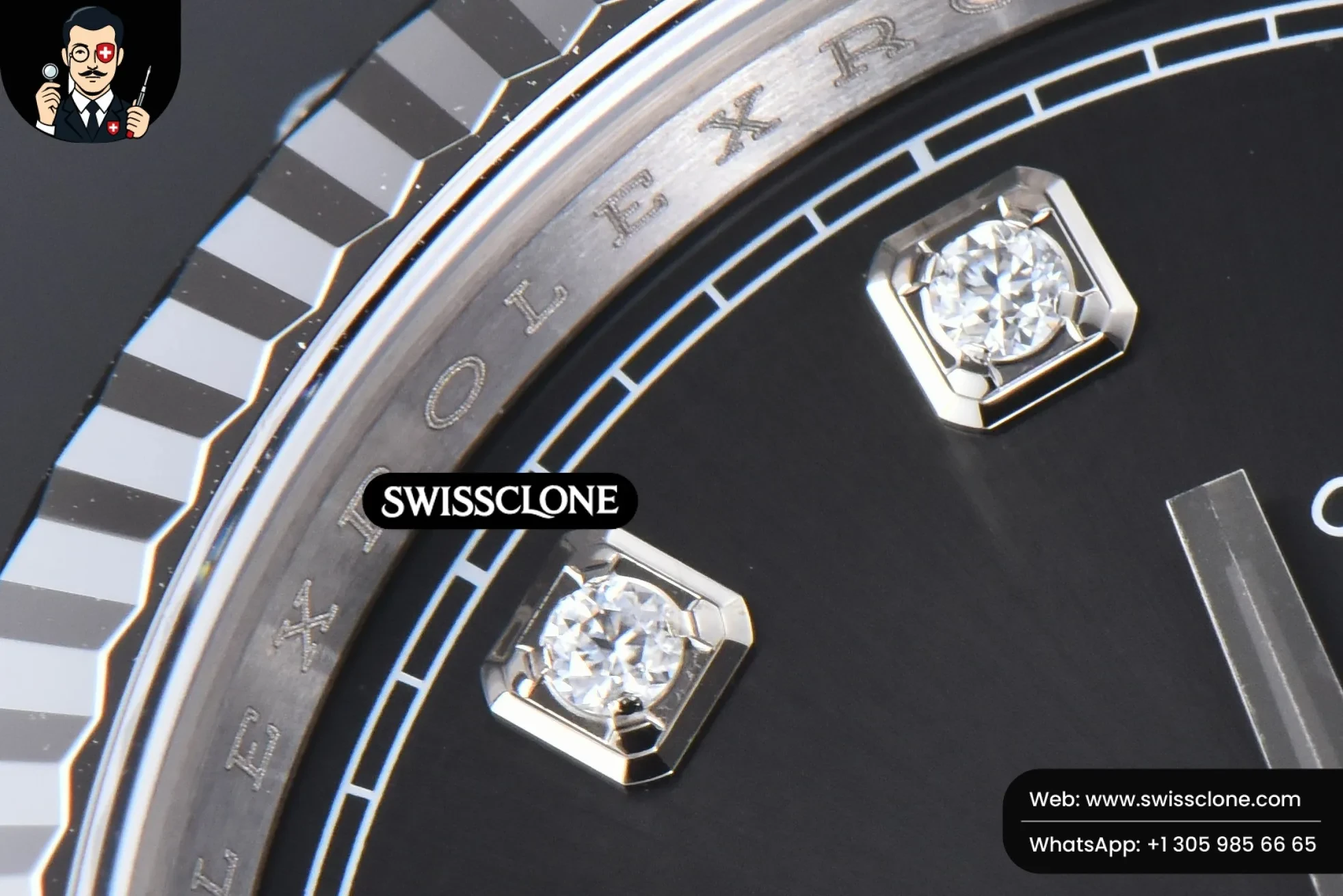 Rolex DateJust 36mm 126234 904L Black Dial Diamond Marker Jubilee VS3235 1:1 Super Clone - Lateral Case Thickness Profile