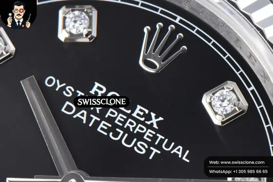 Rolex DateJust 36mm 126234 904L Black Dial Diamond Marker Jubilee VS3235 1:1 Super Clone - Caseback & Cloned Calibre Movement