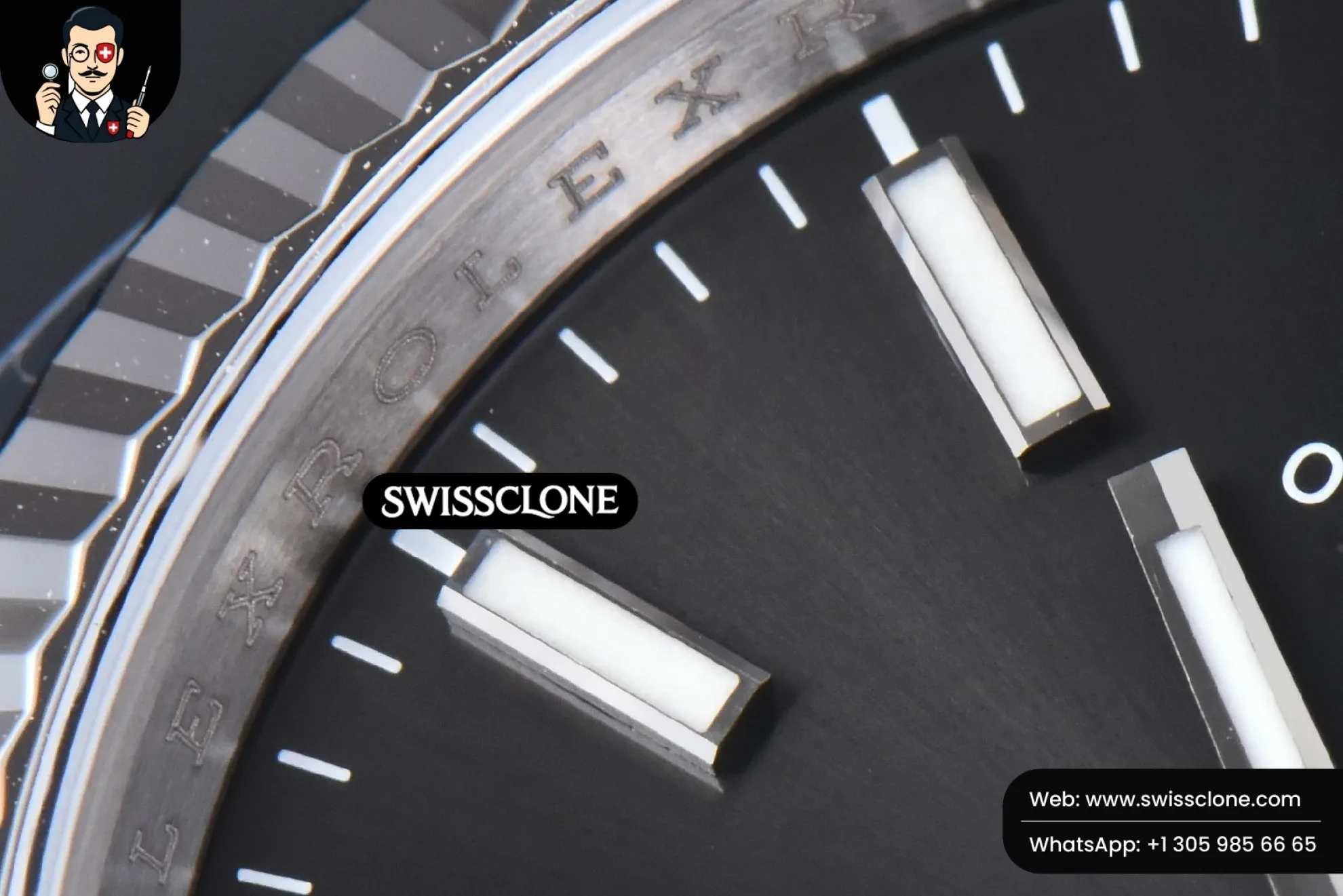 Rolex DateJust 36mm 126234 904L Black Dial Lume Marker Jubilee VS3235 1:1 Super Clone - Lateral Case Thickness Profile