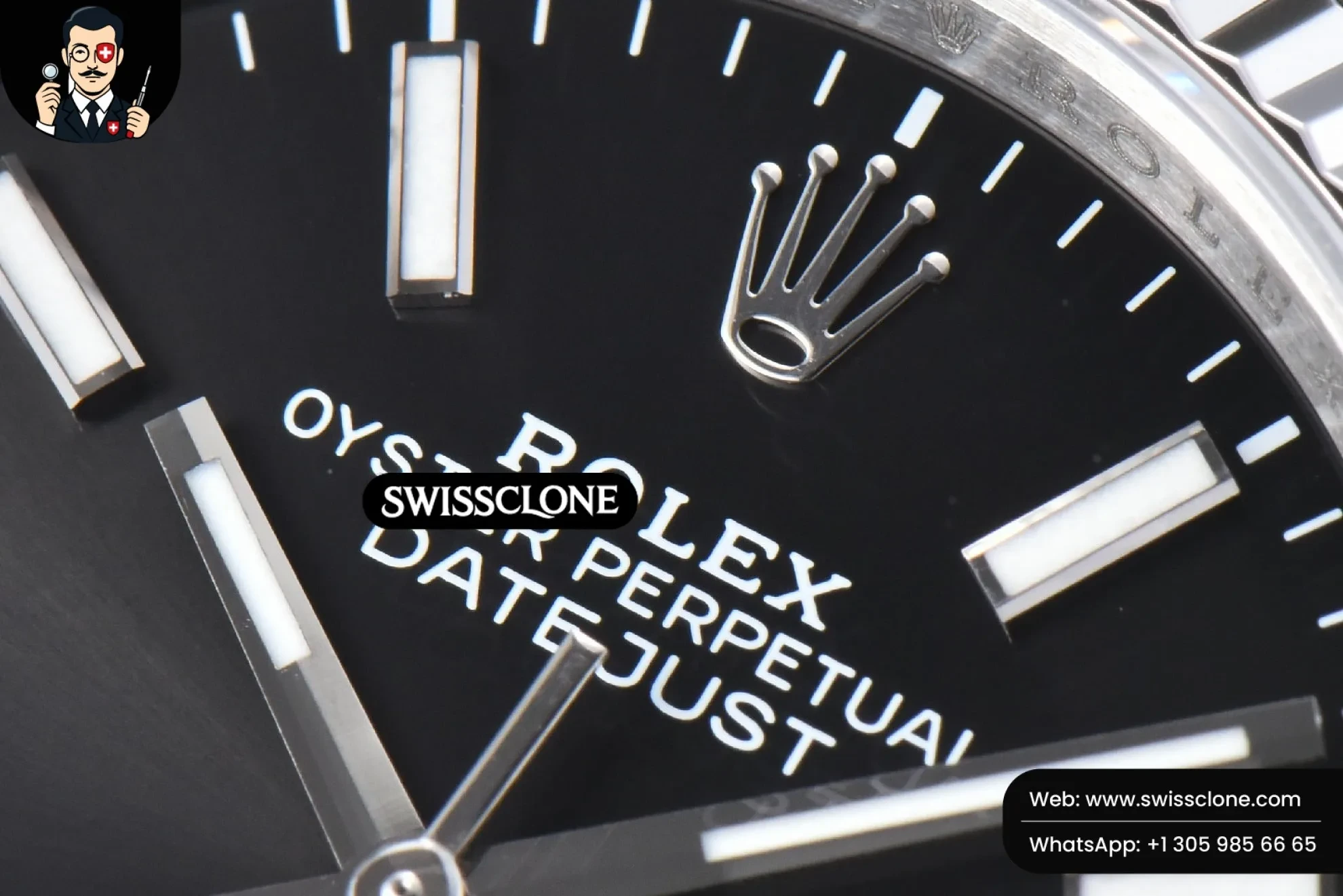 Rolex DateJust 36mm 126234 904L Black Dial Lume Marker Jubilee VS3235 1:1 Super Clone - Caseback & Cloned Calibre Movement