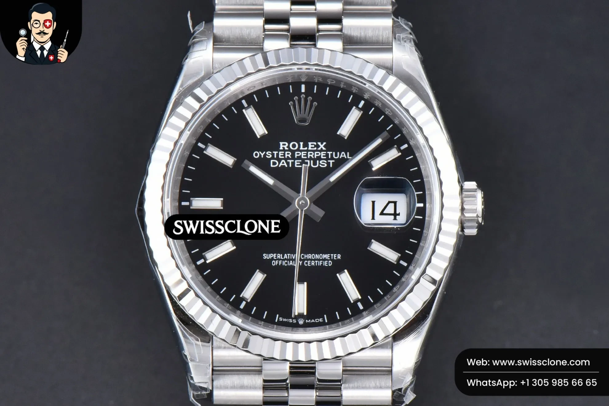 Rolex DateJust 36mm 126234 904L Black Dial Lume Marker Jubilee VS3235
