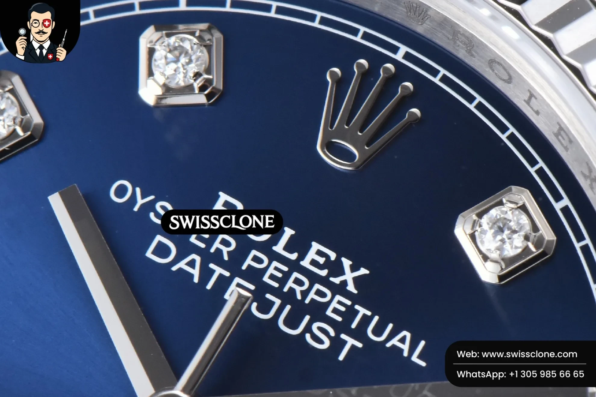Rolex DateJust 36mm 126234 904L Blue Dial Diamond Marker Jubilee VS3235 1:1 Super Clone - Caseback & Cloned Calibre Movement