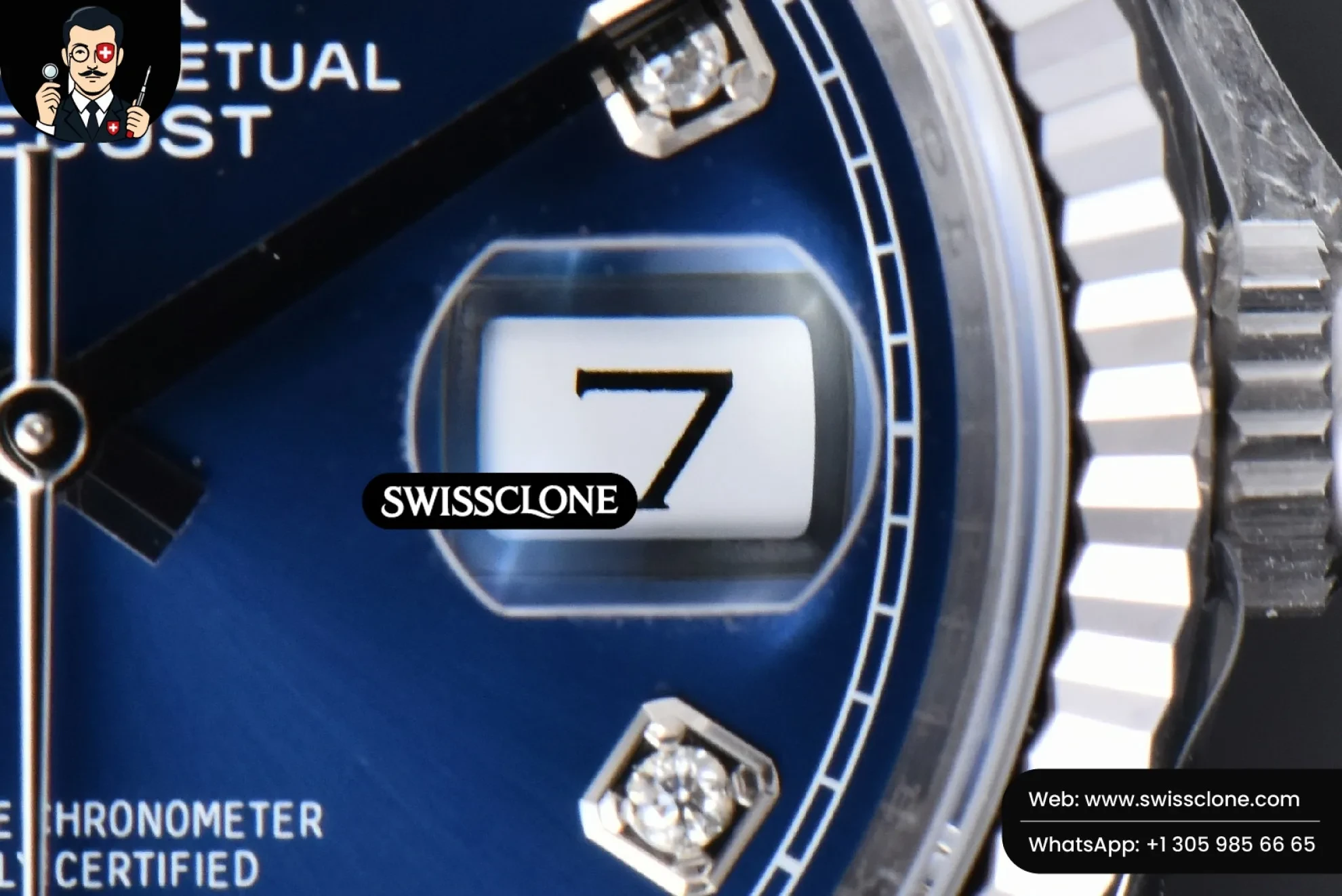 Rolex DateJust 36mm 126234 904L Blue Dial Diamond Marker Jubilee VS3235 1:1 Super Clone - On-Wrist Presence View