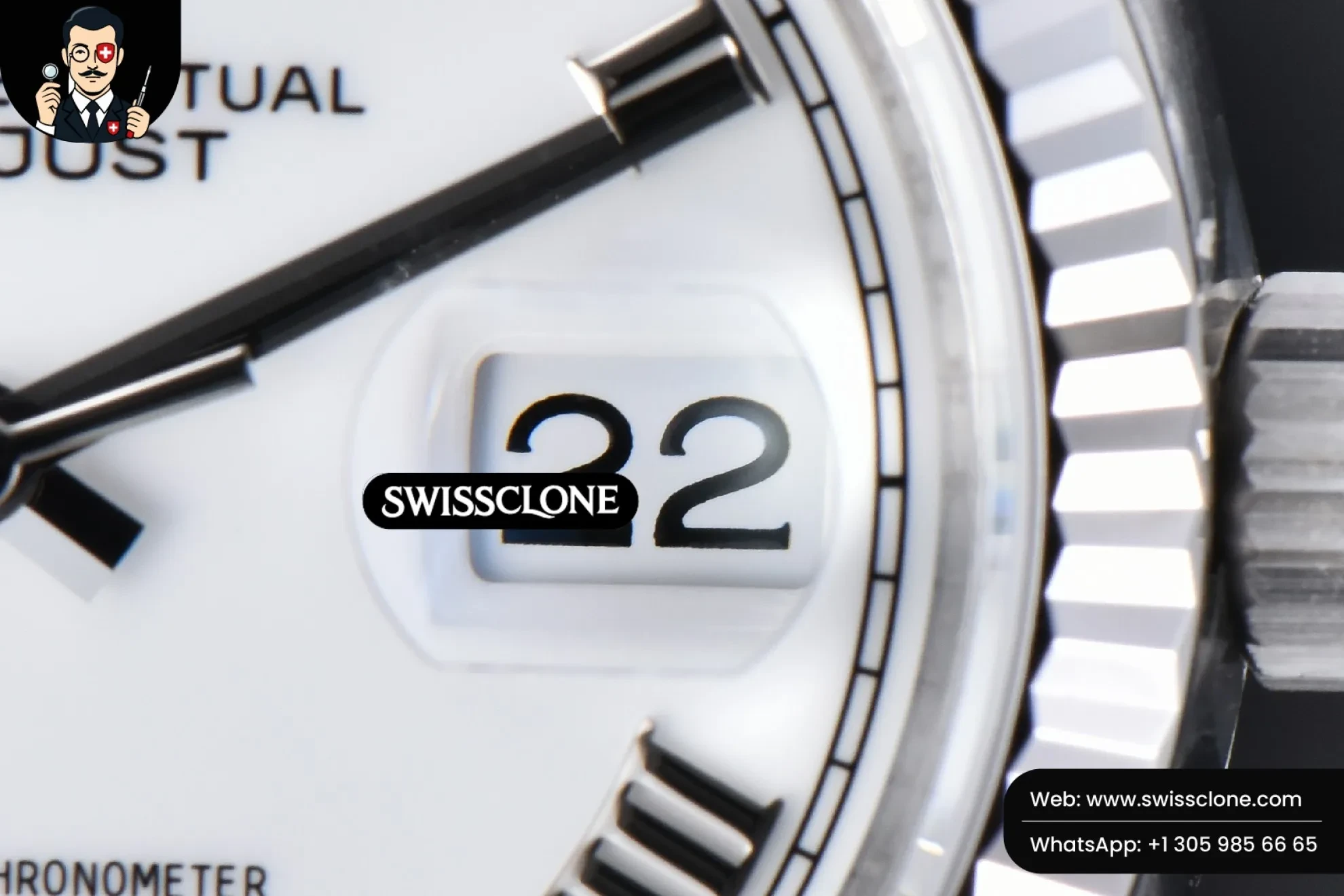 Rolex DateJust 36mm 126234 904L White Dial Roma Marker Jubilee VS3235 1:1 Super Clone - On-Wrist Presence View