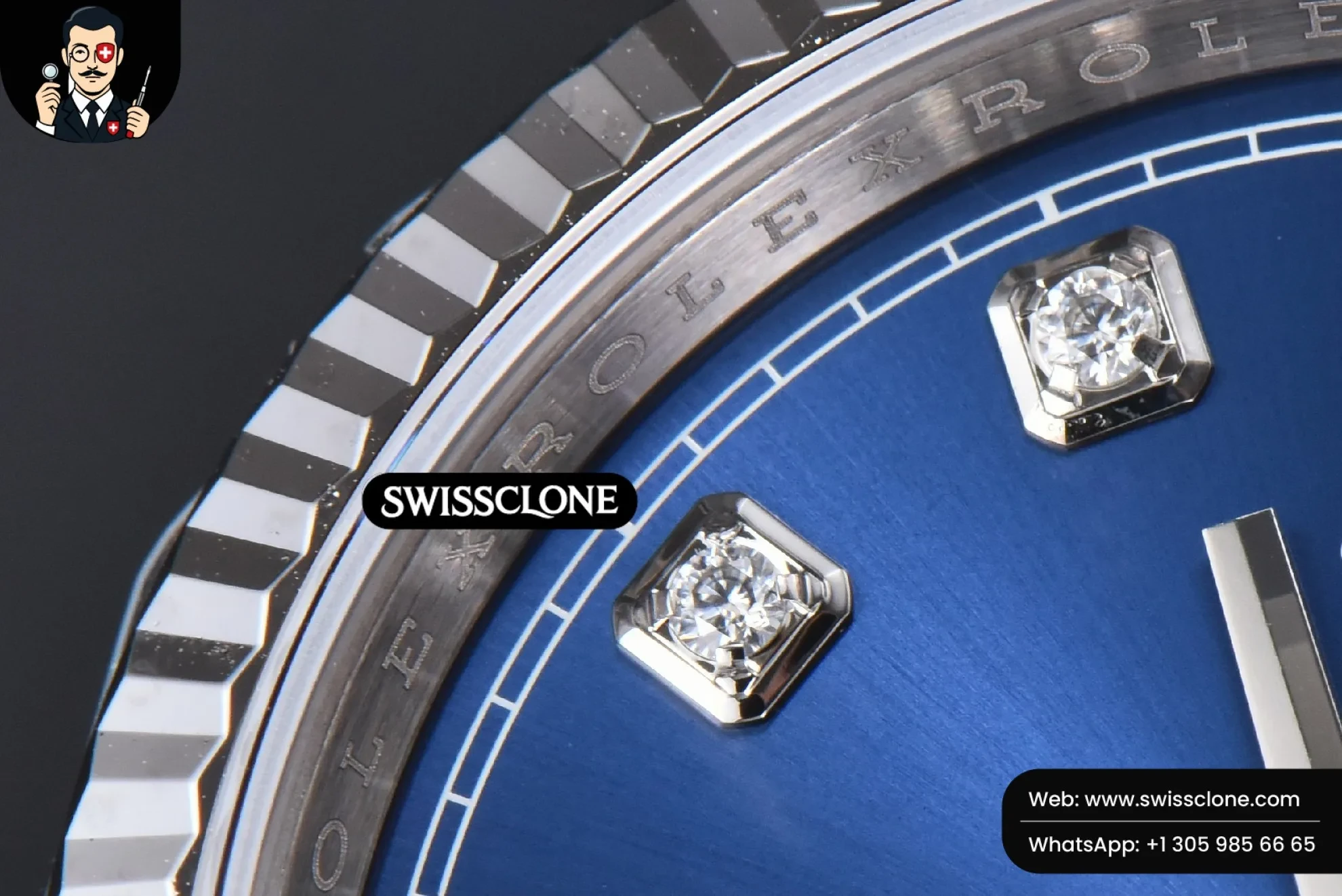 Rolex DateJust 36mm 904L Blue Dial Diamond Marker Jubilee VS3235 1:1 Super Clone - Caseback & Cloned Calibre Movement