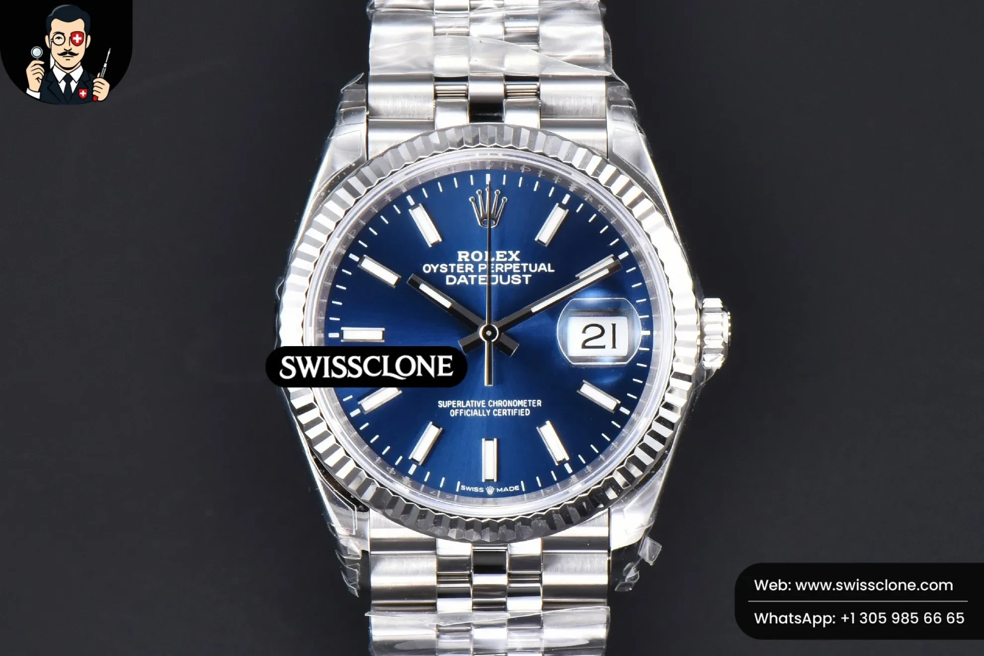 Rolex DateJust 36mm 904L Blue Dial Jubilee VS3235