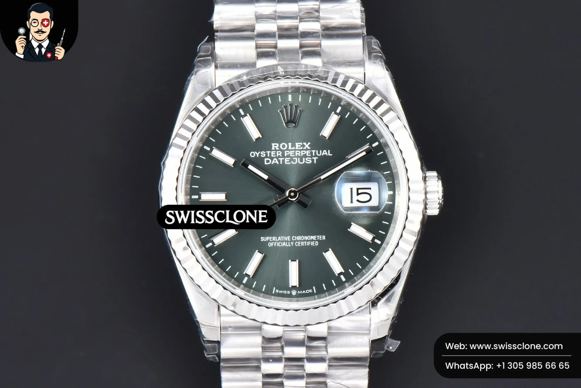 Rolex DateJust 36mm 904L Green Dial Jubilee VS3235