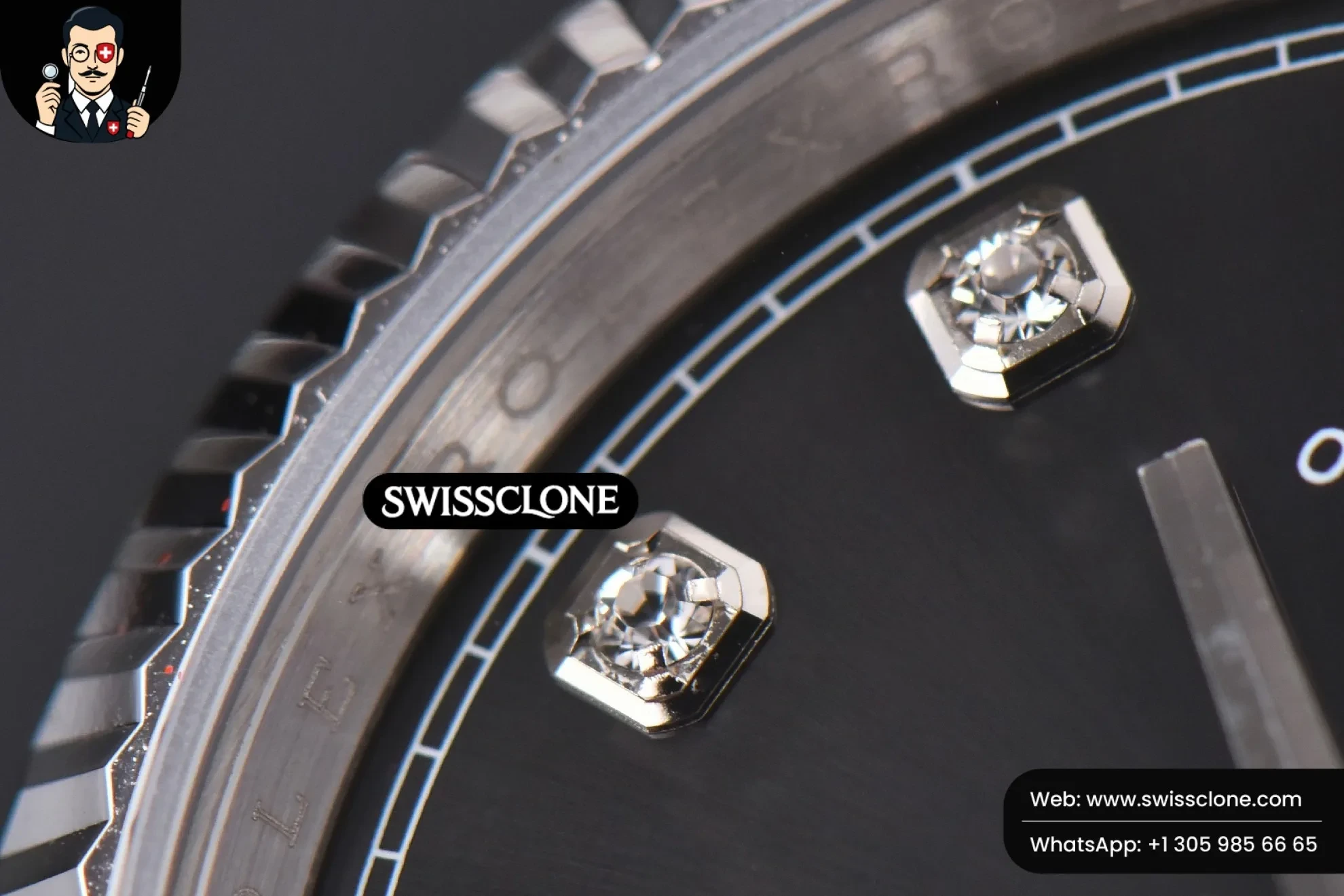 Rolex DateJust 36mm Black Dial Diamond Marker Jubilee VR3235 1:1 Super Clone - Lateral Case Thickness Profile