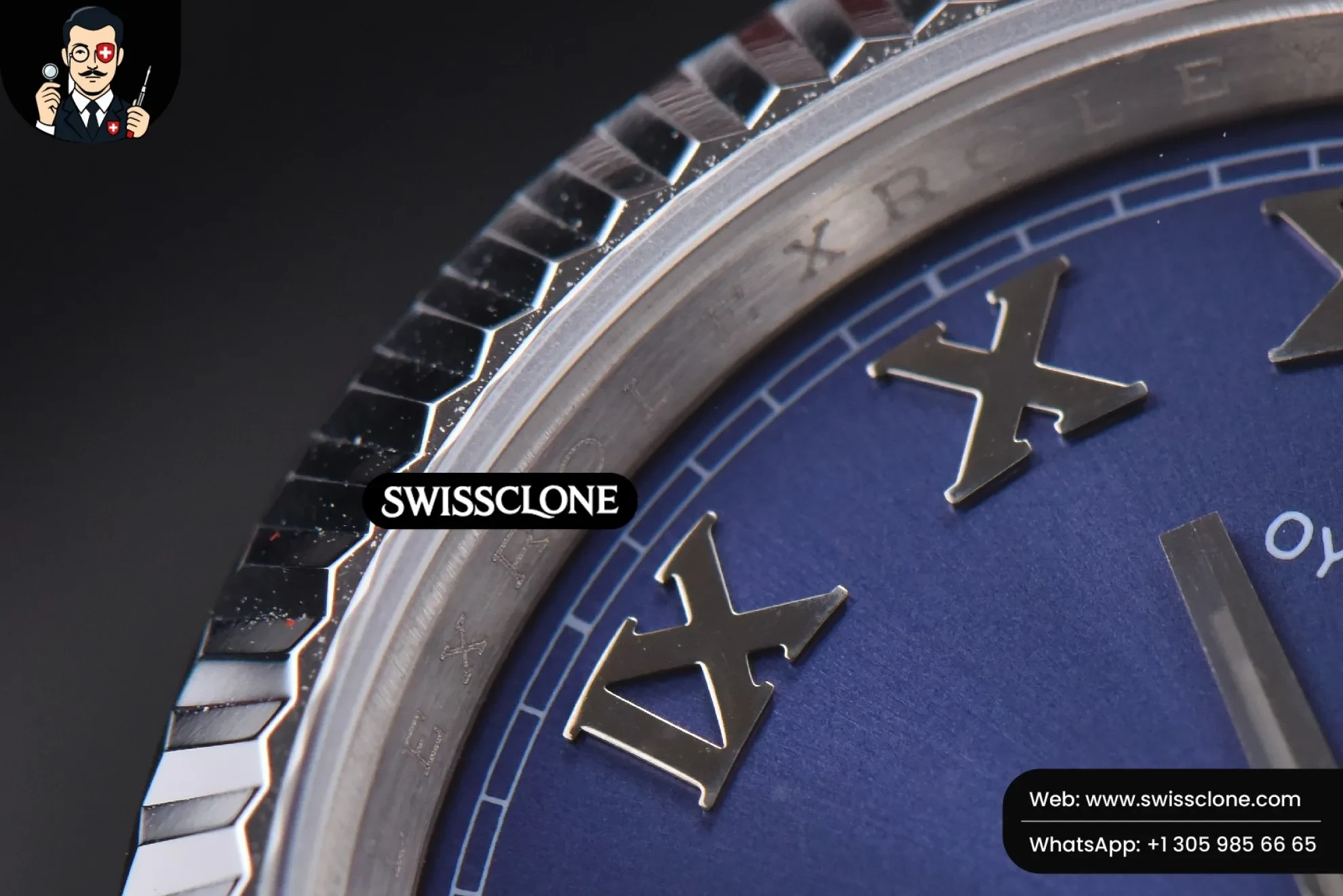 Rolex DateJust 36mm Blue Dial Roma Marker Jubilee VR3235 1:1 Super Clone - Lateral Case Thickness Profile
