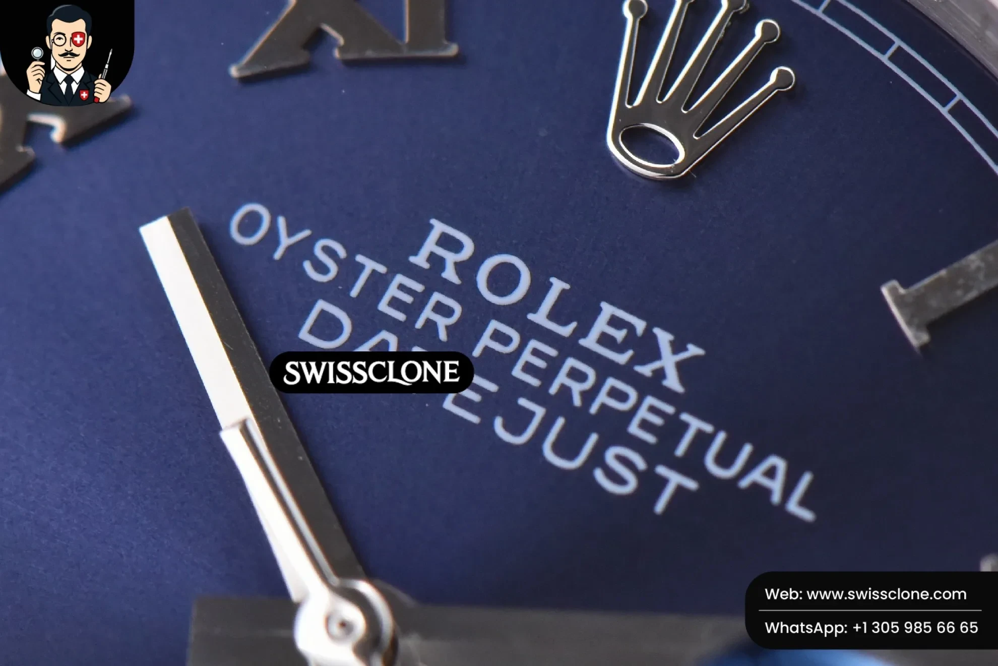Rolex DateJust 36mm Blue Dial Roma Marker Jubilee VR3235 1:1 Super Clone - Clasp & Bracelet Finishing