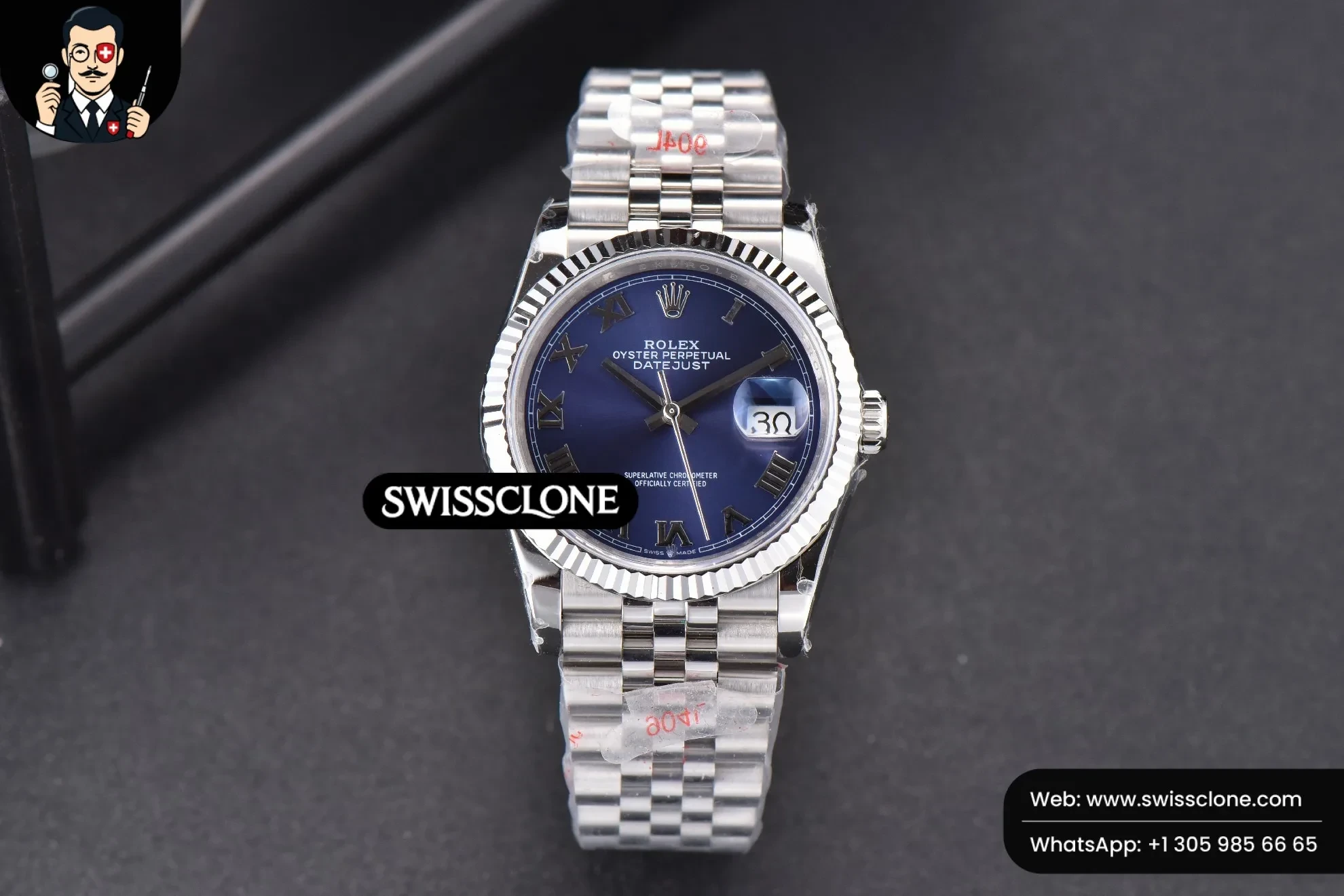 Rolex DateJust 36mm Blue Dial Roma Marker Jubilee VR3235
