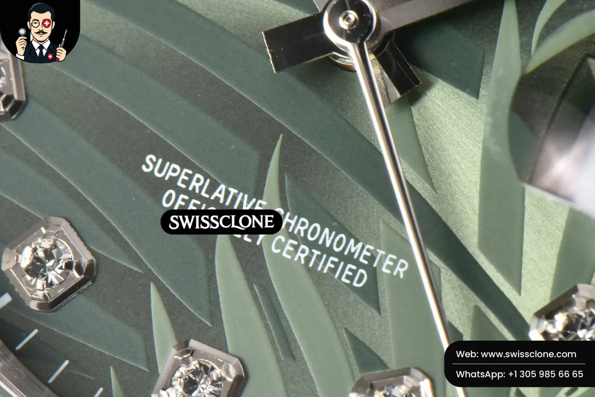 Rolex DateJust 36mm Diamond Green Plam Dial Diamond Marker Jubilee 3235 1:1 Super Clone - Lateral Case Thickness Profile