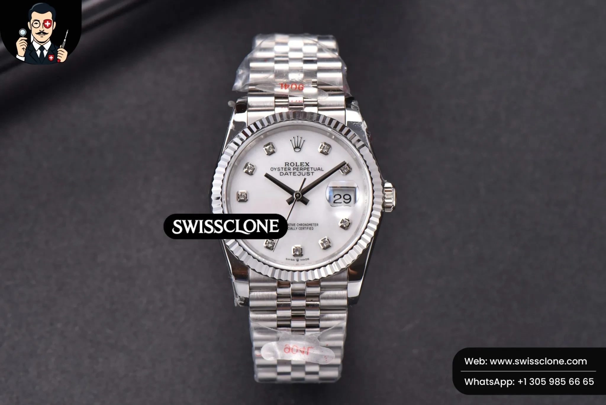 Rolex DateJust 36mm MOP Dial Diamond Marker Jubilee VR3235