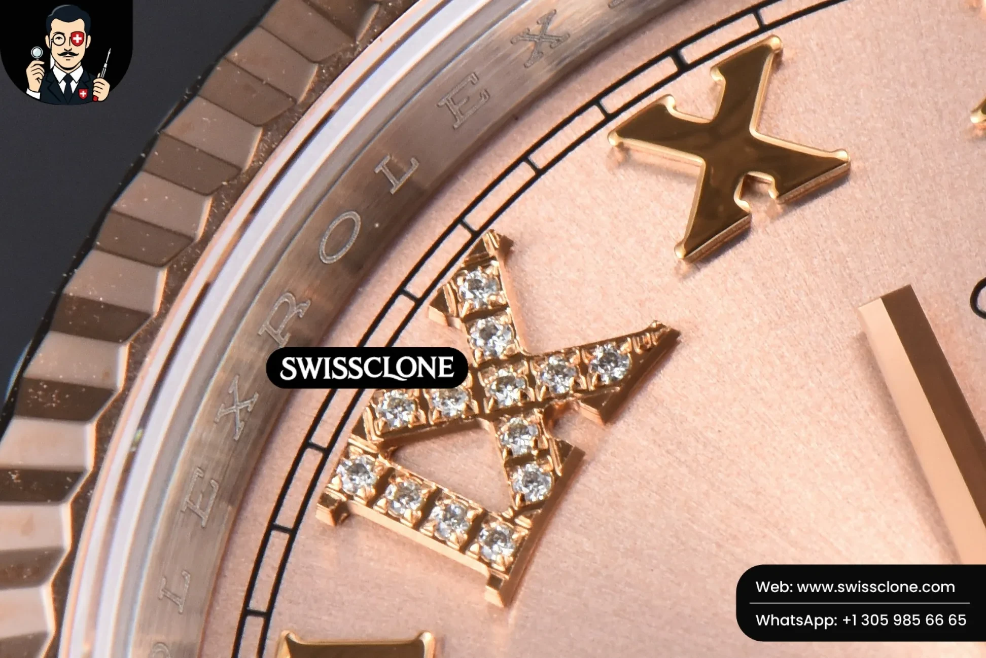 Rolex DateJust 36mm RG/SS 904L Diamond Roma Marker Jubilee VS3235 1:1 Super Clone - Clasp & Bracelet Finishing