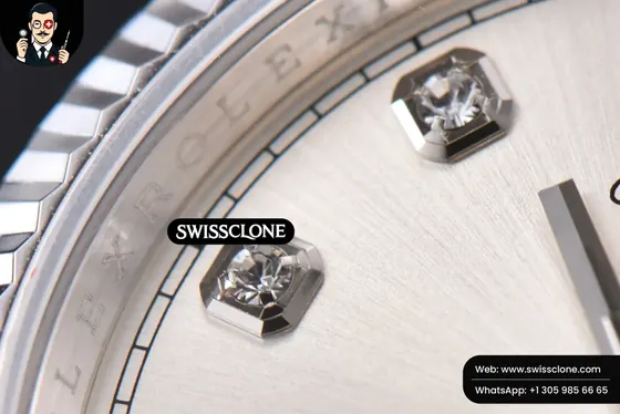 Rolex DateJust 36mm Silver Dial Diamond Marker Jubilee VR3235 1:1 Super Clone - On-Wrist Presence View