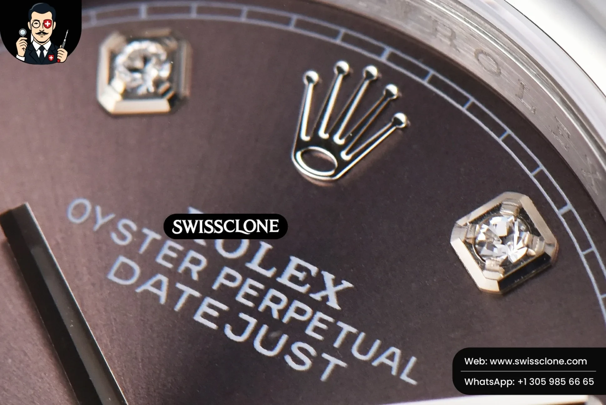 Rolex DateJust 36mm Smooth Bezel Gray Dial Diamond Marker Jubilee VR3235 1:1 Super Clone - Clasp & Bracelet Finishing