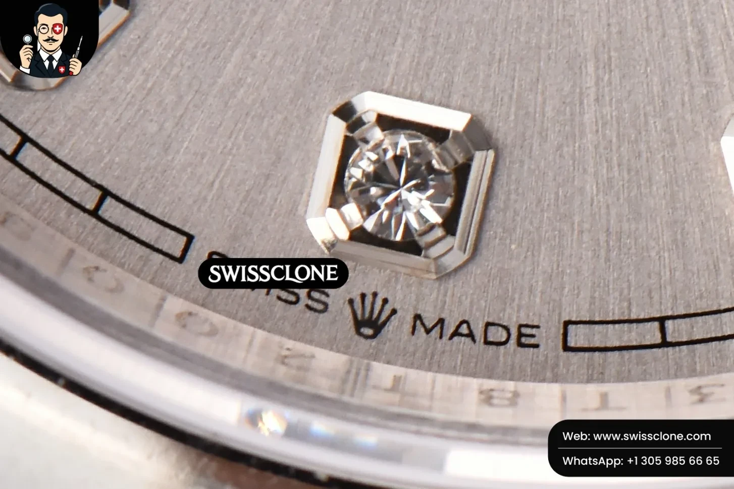 Rolex DateJust 36mm Smooth Bezel Silver Dial Diamond Marker Jubilee VR3235 1:1 Super Clone - On-Wrist Presence View