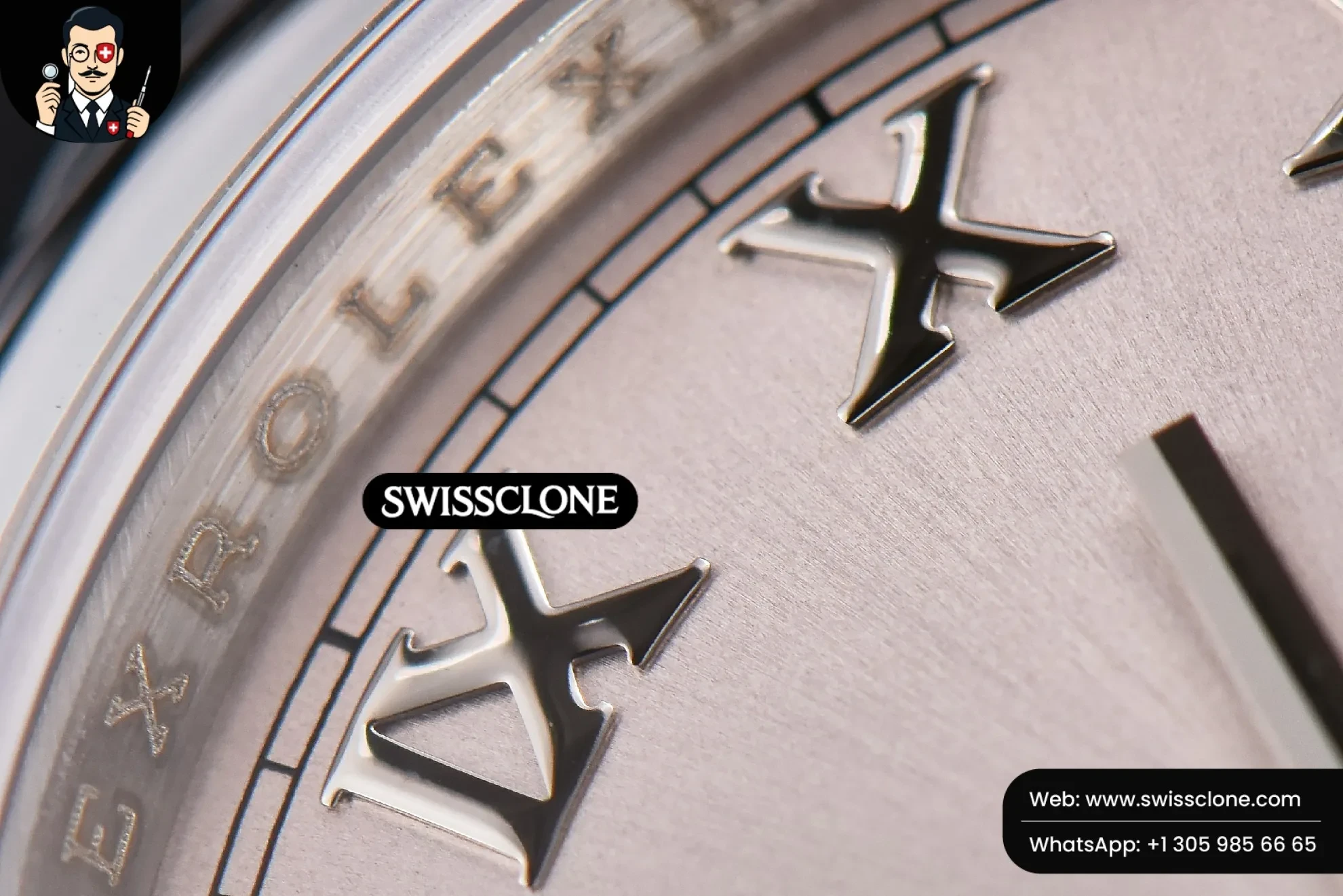 Rolex DateJust 36mm Smooth Bezel Silver Dial Roma Marker Oyster VR3235 (SW-28362) 1:1 Super Clone - Caseback & Cloned Calibre Movement