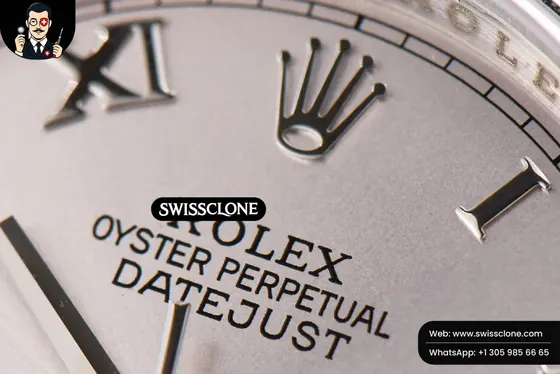 Rolex DateJust 36mm Smooth Bezel Silver Dial Roma Marker Oyster VR3235 (SW-28362) 1:1 Super Clone - Clasp & Bracelet Brushed Finishing