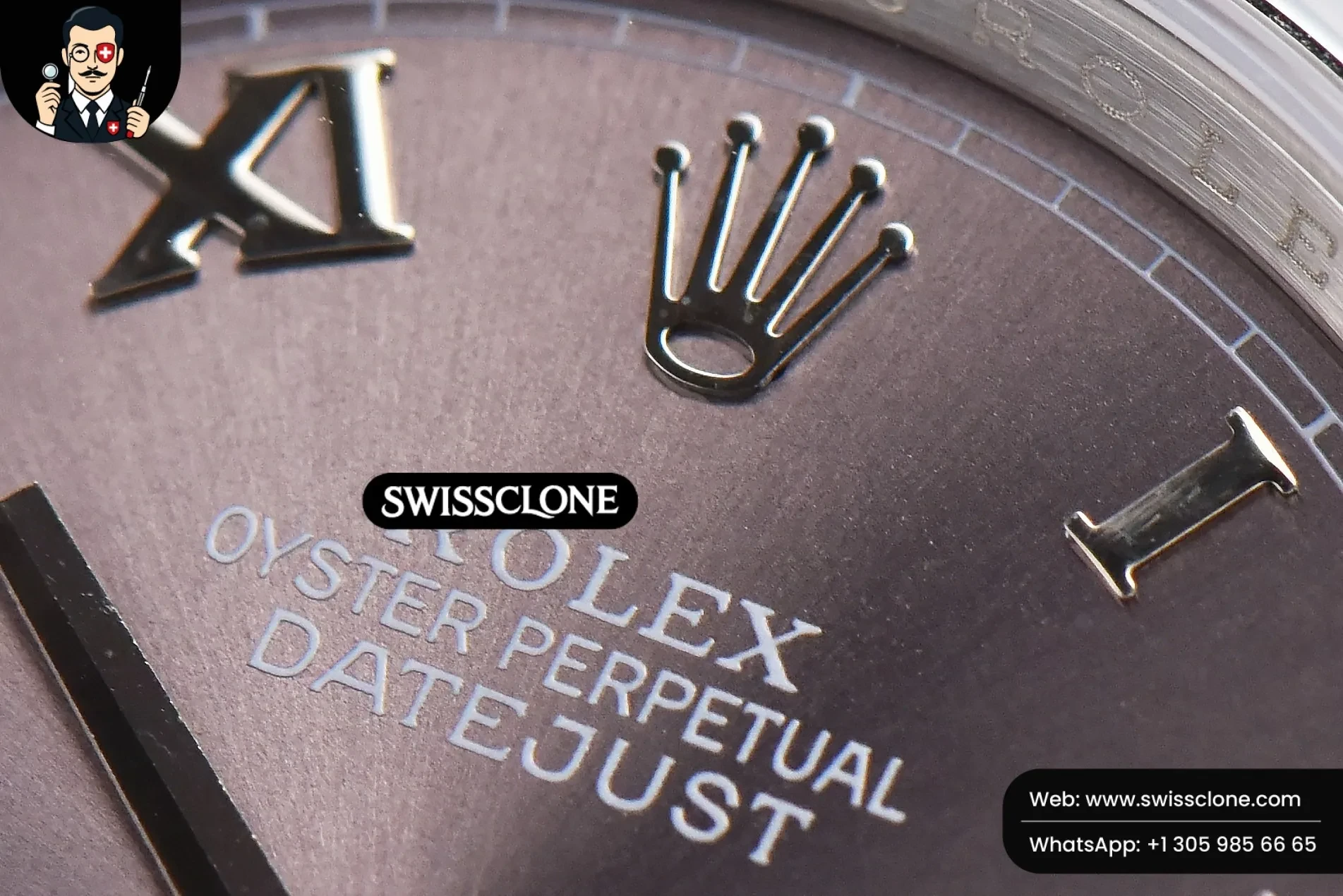 Rolex DateJust 36mm Smooth Bezel Silver Dial Roma Marker Oyster VR3235 1:1 Super Clone - Clasp & Bracelet Finishing