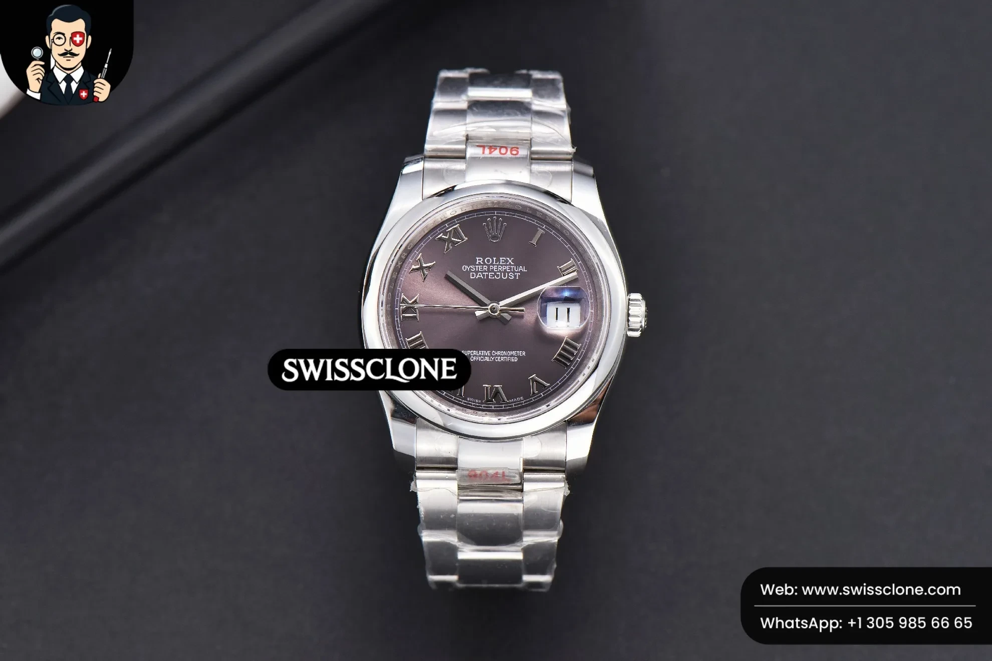 Rolex DateJust 36mm Smooth Bezel Silver Dial Roma Marker Oyster VR3235
