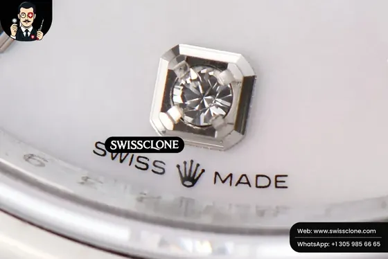 Rolex DateJust 36mm Smooth Bezel White Dial Diamond Marker Jubilee VR3235 1:1 Super Clone - Lateral Case Thickness Profile