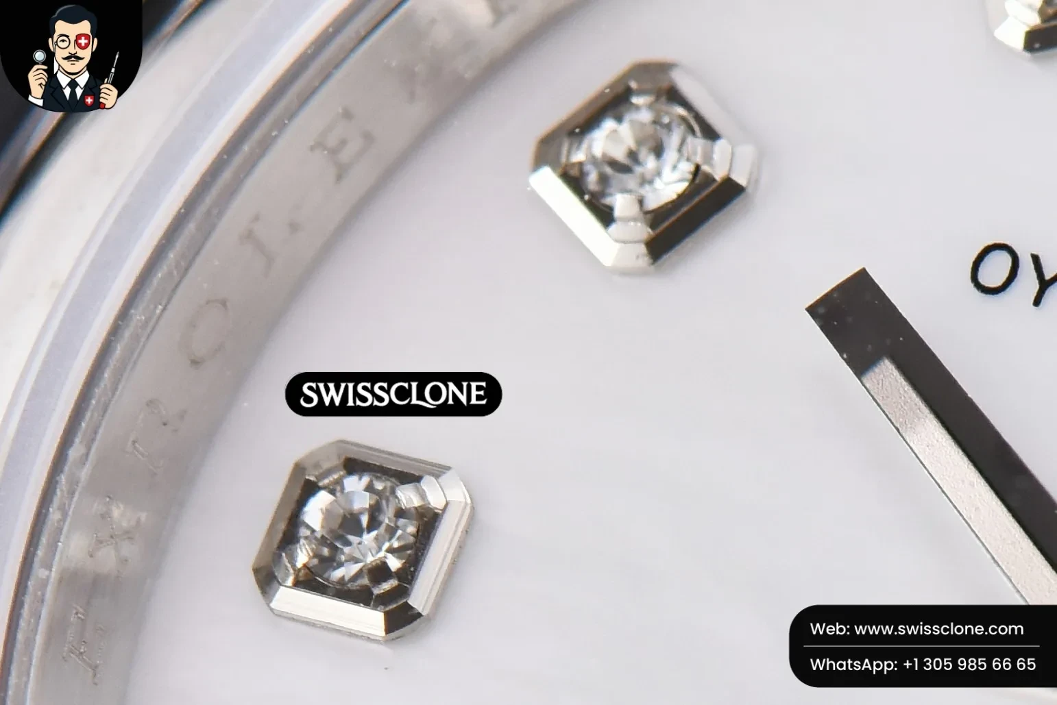 Rolex DateJust 36mm Smooth Bezel White Dial Diamond Marker Jubilee VR3235 1:1 Super Clone - Clasp & Bracelet Finishing
