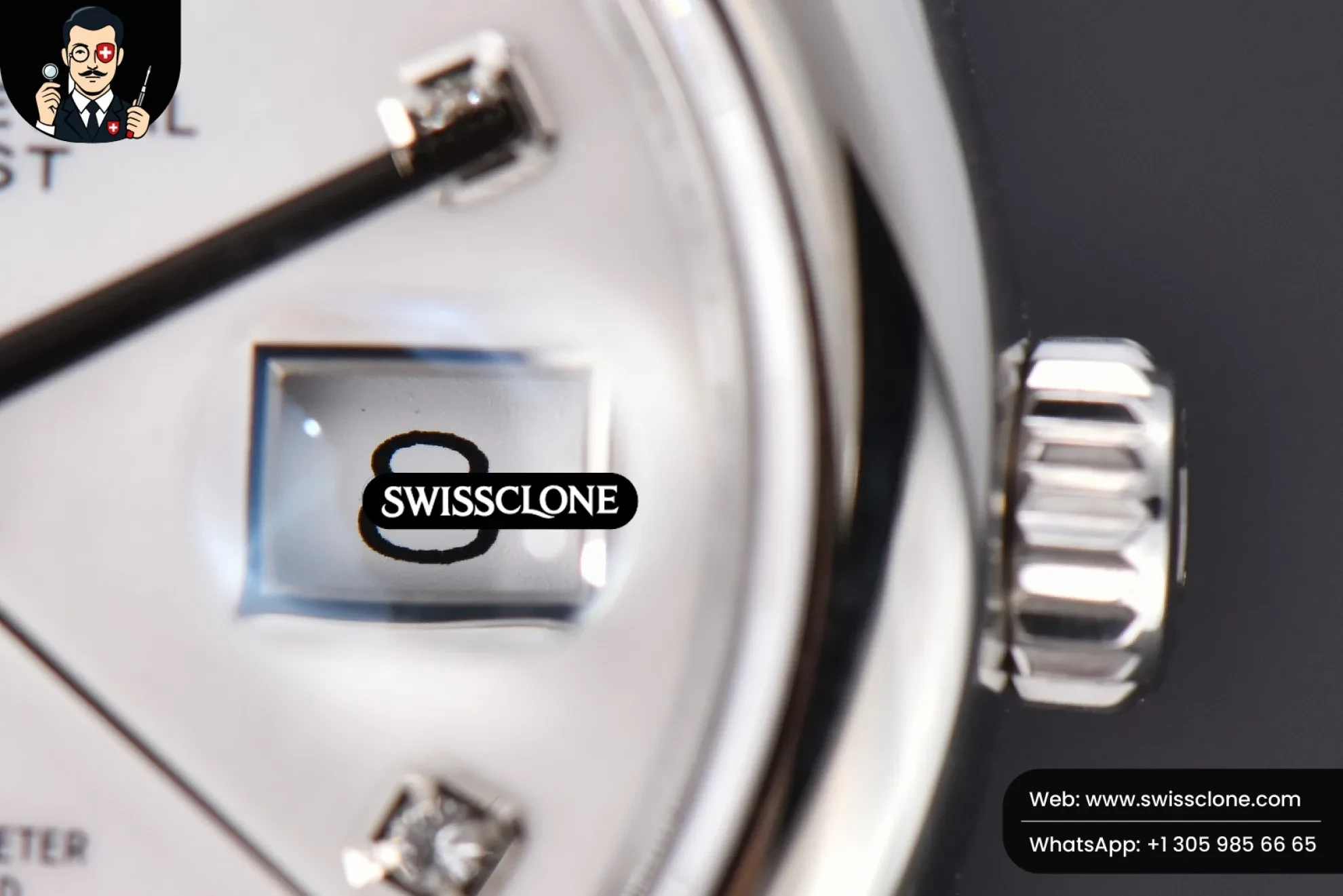 Rolex DateJust 36mm Smooth Bezel White Dial Diamond Marker Jubilee VR3235 1:1 Super Clone - On-Wrist Presence View