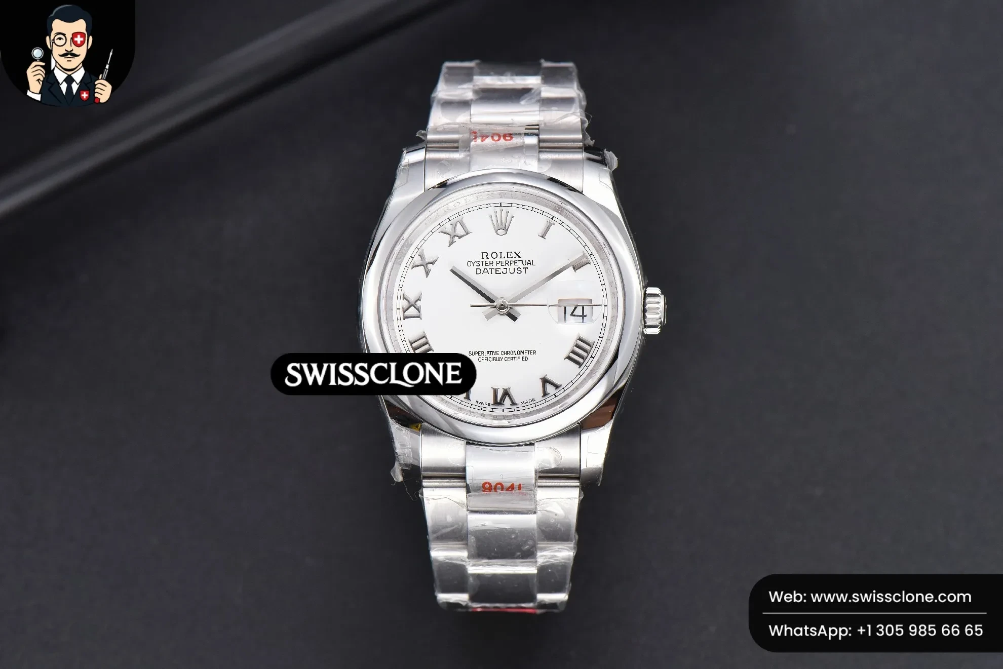Rolex DateJust 36mm Smooth Bezel White Dial Roma Marker Oyster VR3235